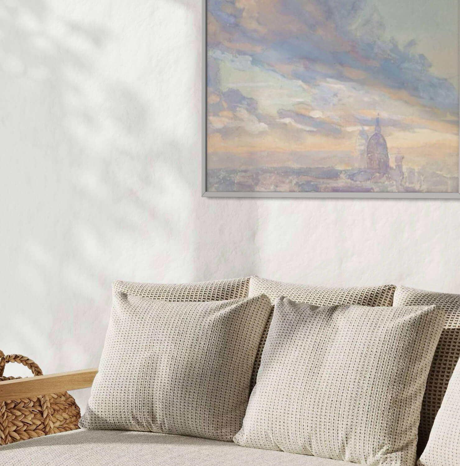 Silver wooden frame - Wide (20 mm) - 100x100 cm