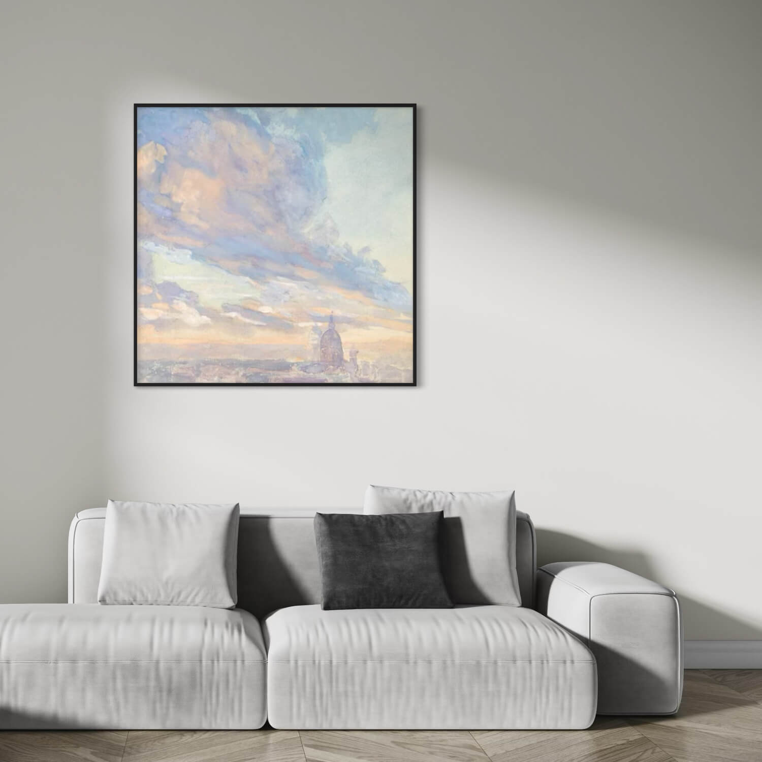 Sort premium aluramme - Smal (6 mm) - 100x100 cm-PlakatKunst