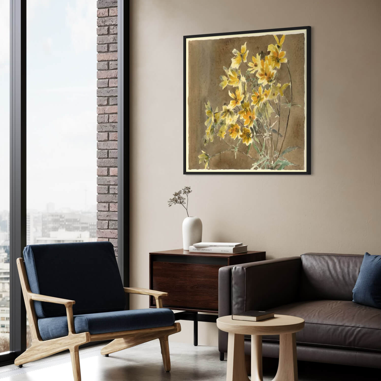 Black wooden frame - Wide (20 mm) - 100x100 cm