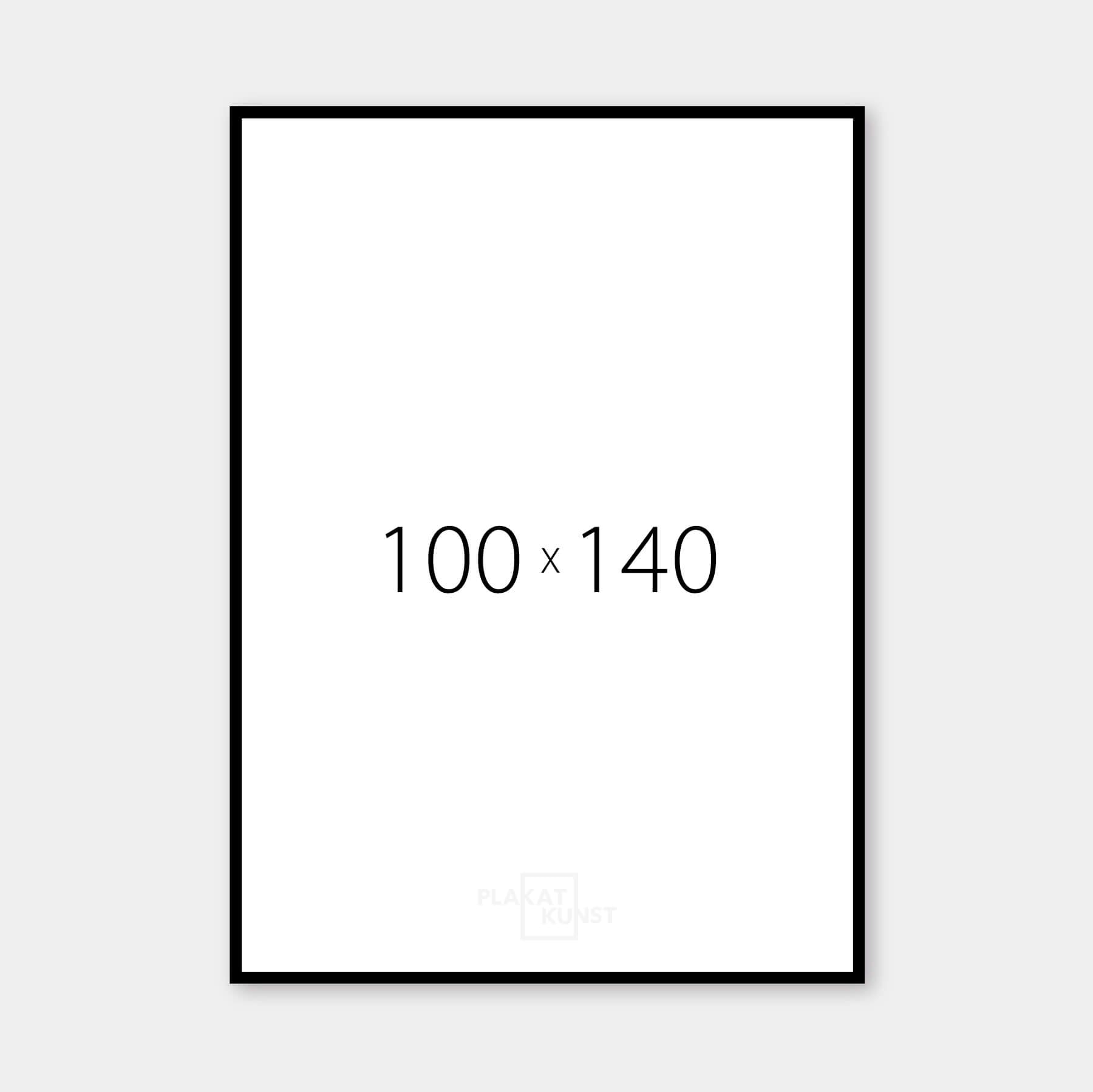 Black wooden frame with structure - Wide (20 mm) - 100x140 cm