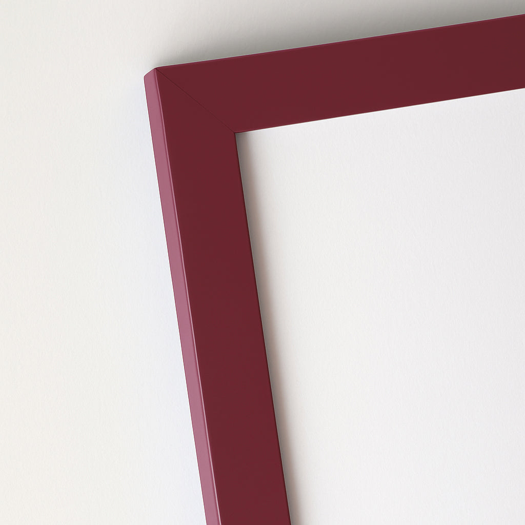 Dark red matte wooden frame - Narrow (15 mm) - 30×40 cm