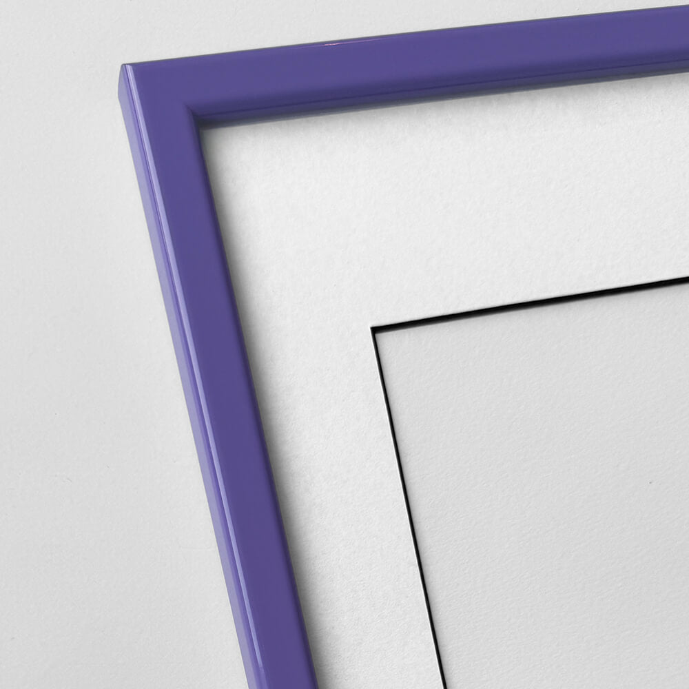 Purple glossy wooden frame - Narrow (13 mm) - A3 (30x42 cm)