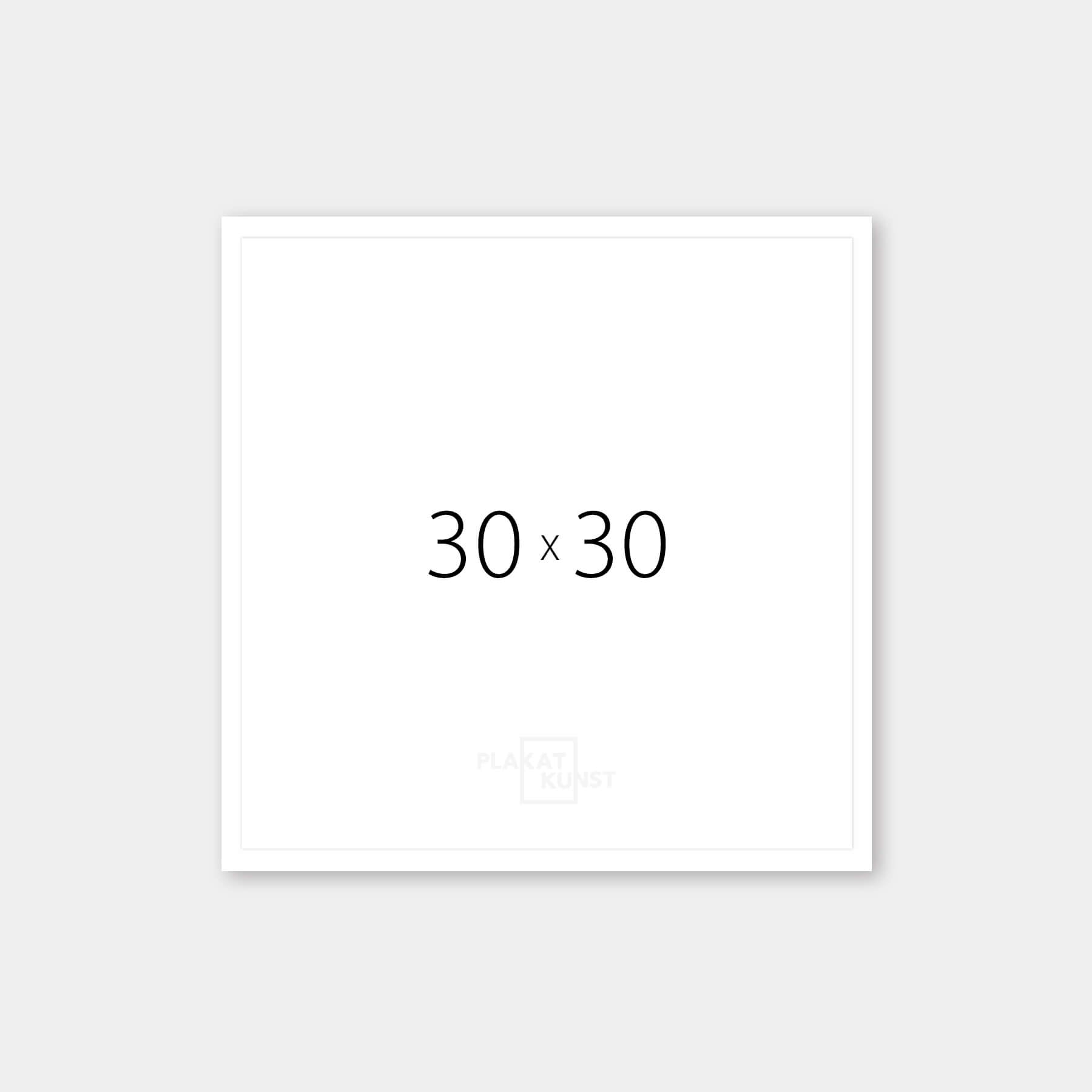 White wooden frame - Narrow (10 mm) - 30×30 cm