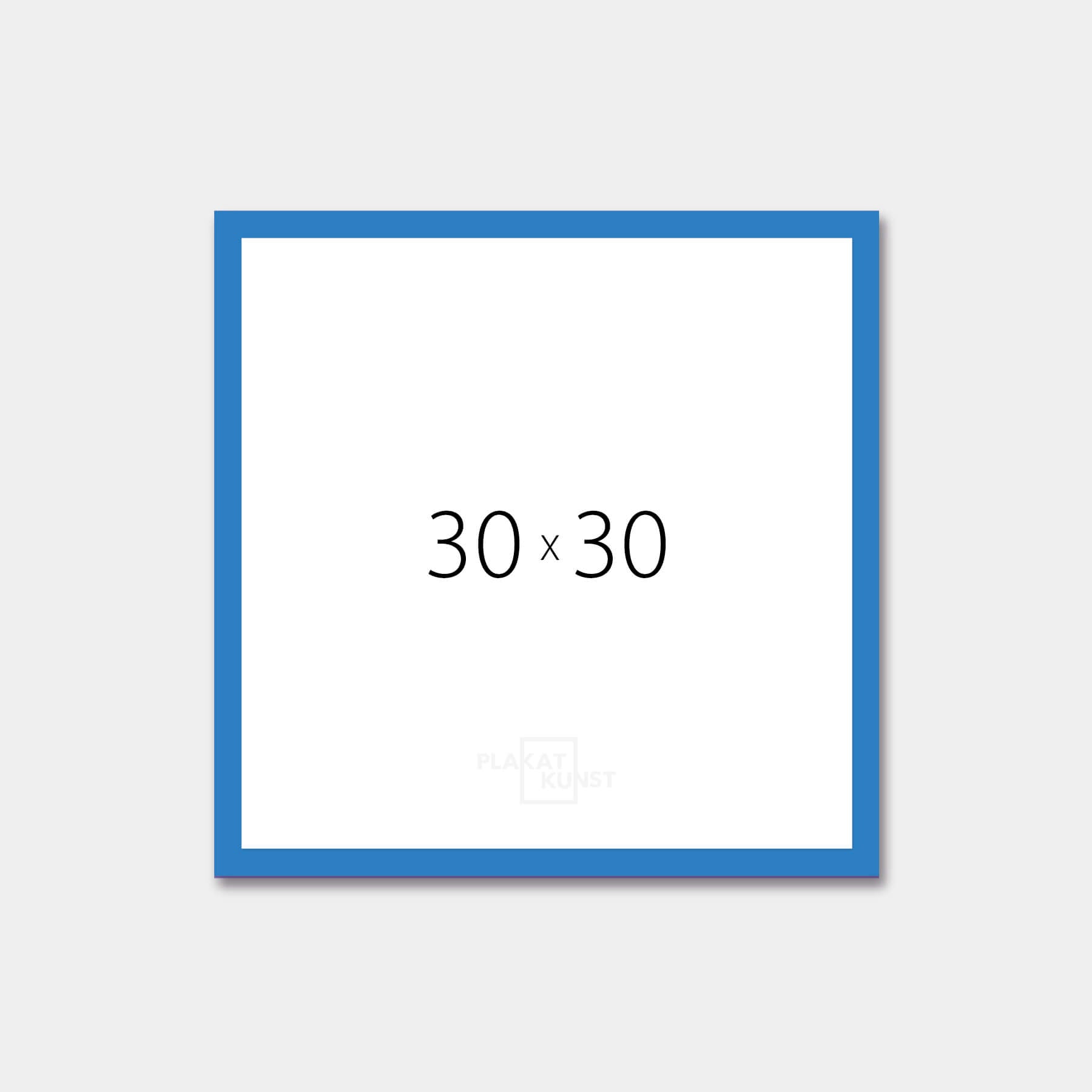Blue glossy wooden frame - Narrow (14 mm) - 30×30 cm
