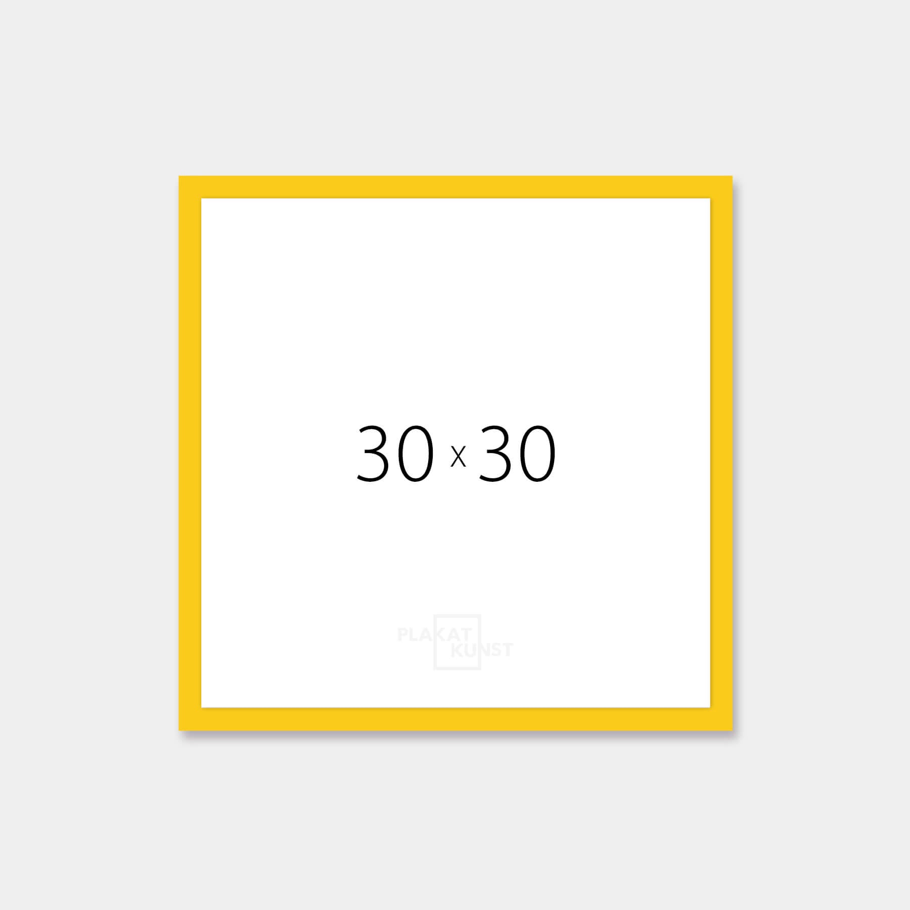 Yellow glossy wooden frame - Narrow (14 mm) - 30×30 cm