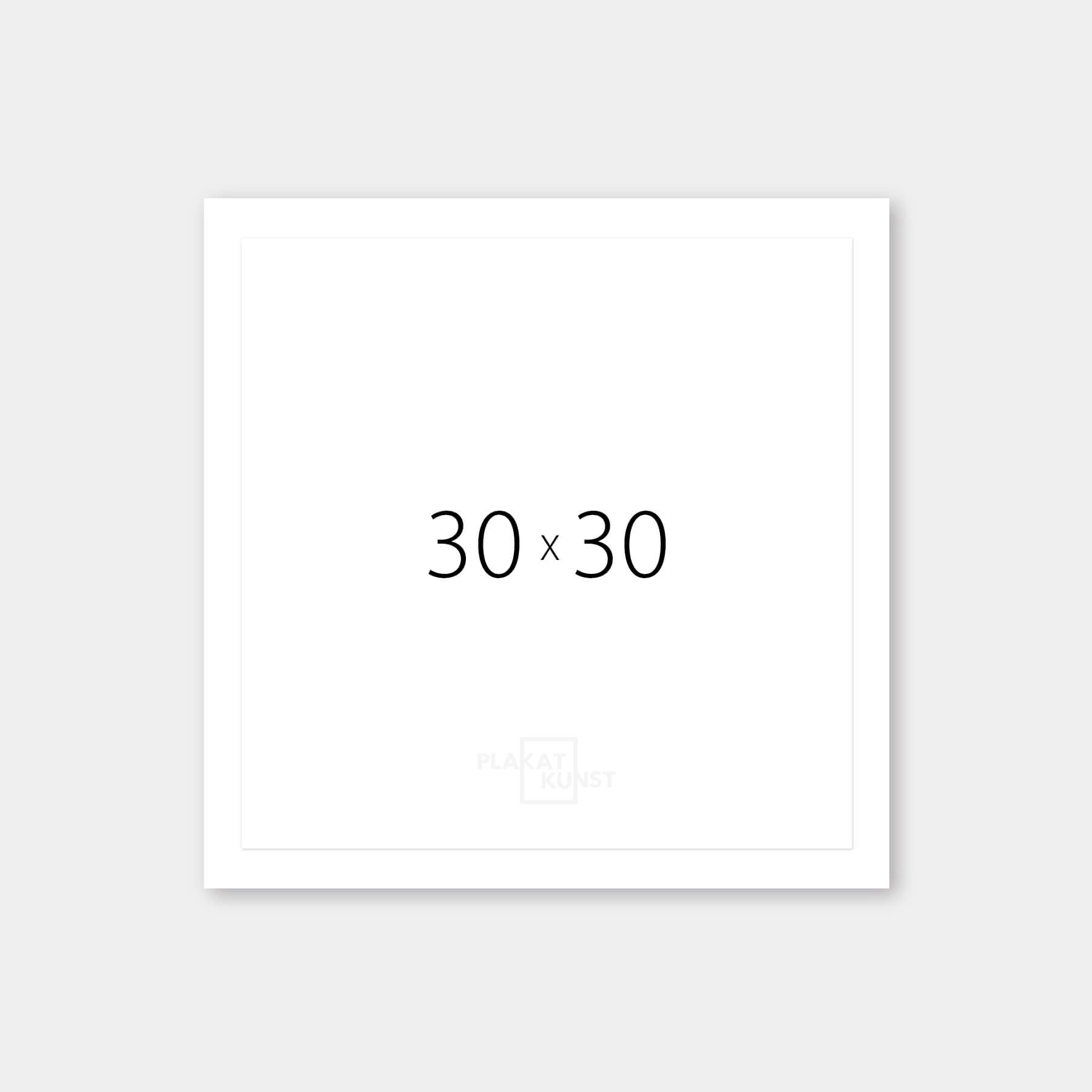 White wooden frame - Wide (20 mm) - 30x30 cm
