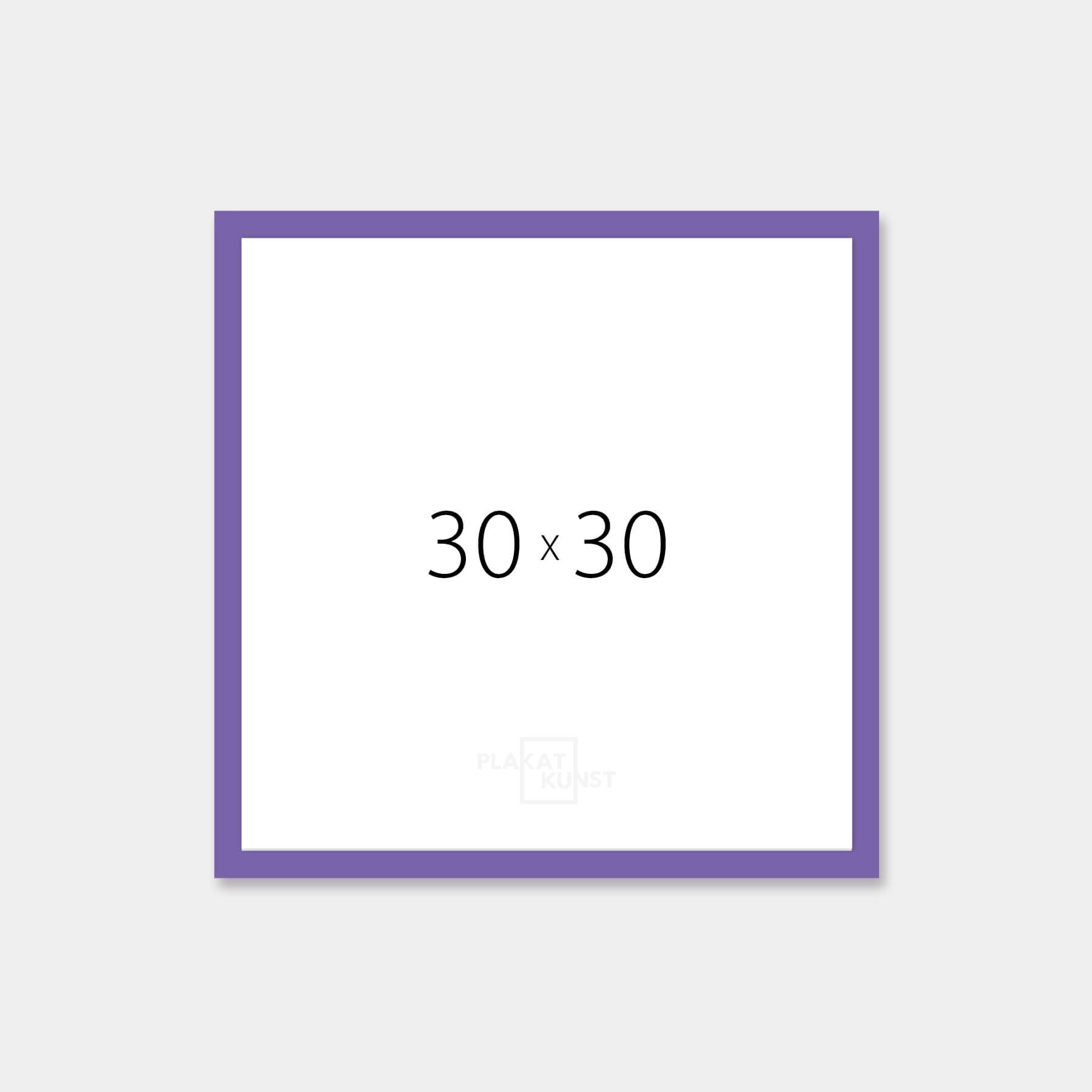 Purple glossy wooden frame - Narrow (14 mm) - 30×30 cm