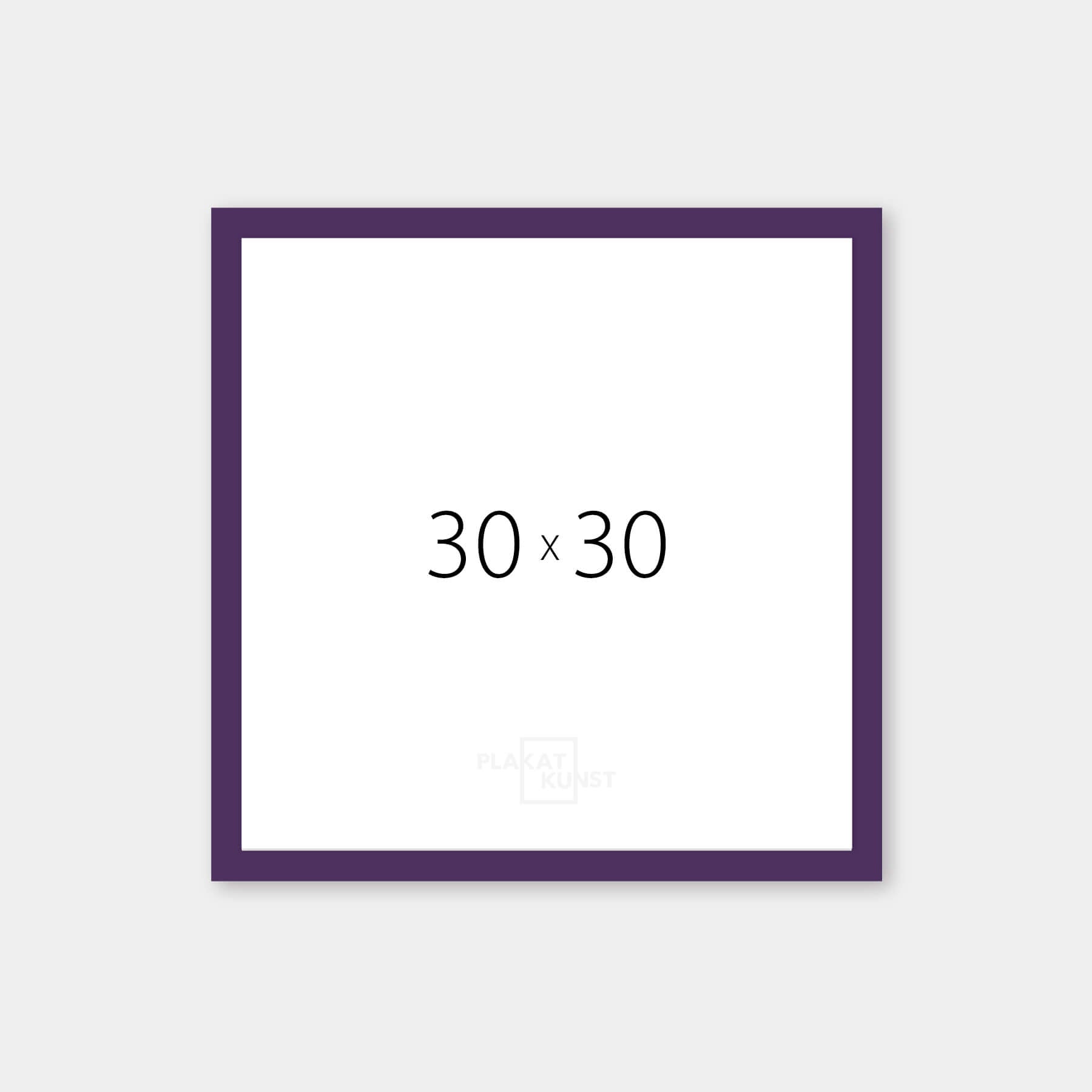 Purple matte wooden frame - Narrow (15 mm) - 30×30 cm