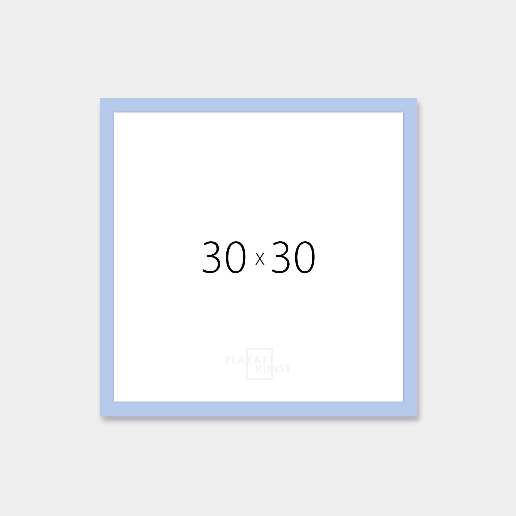 Light blue matte wooden frame - Narrow (15 mm) - 30×30 cm