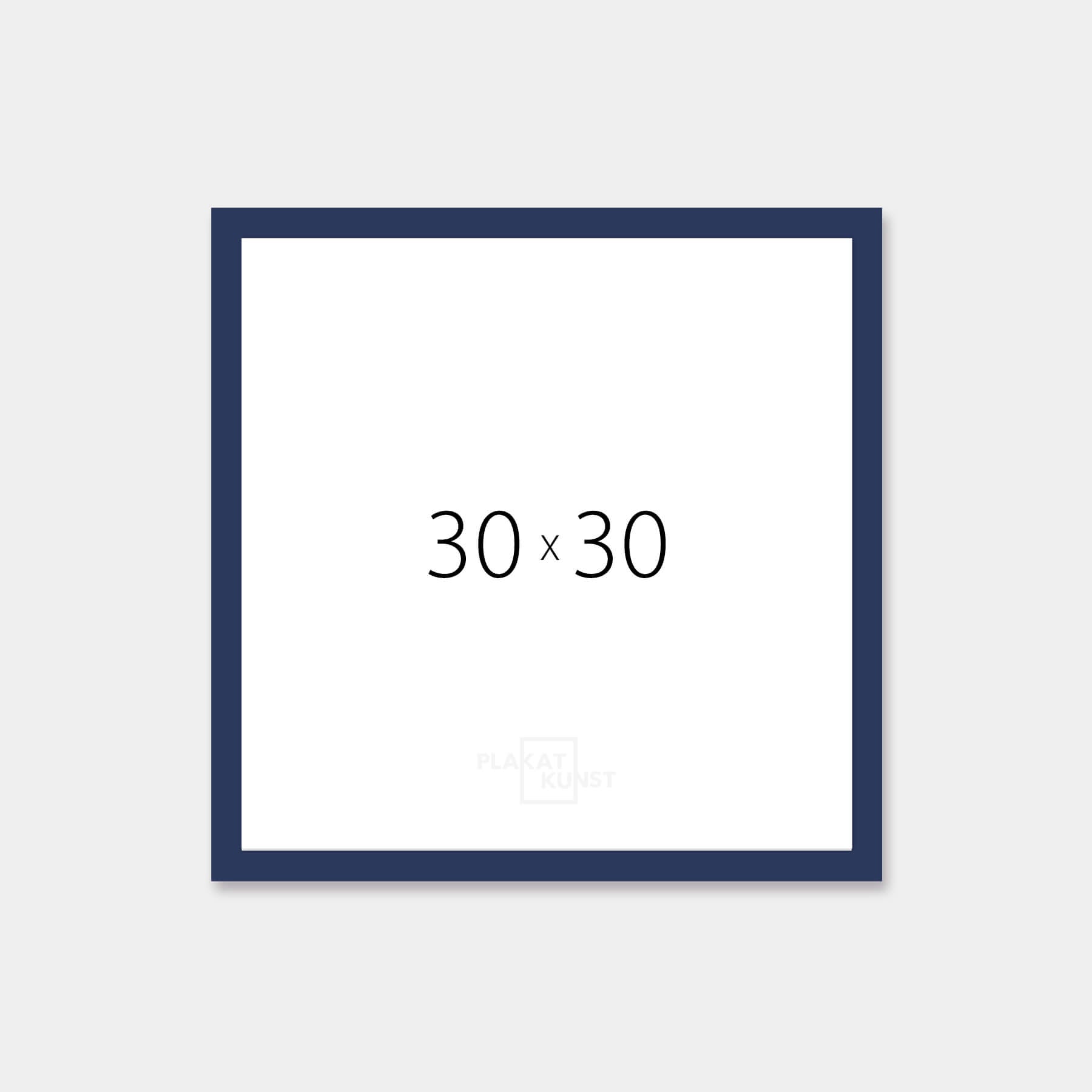 Dark blue matte wooden frame - Narrow (15 mm) - 30x30 cm