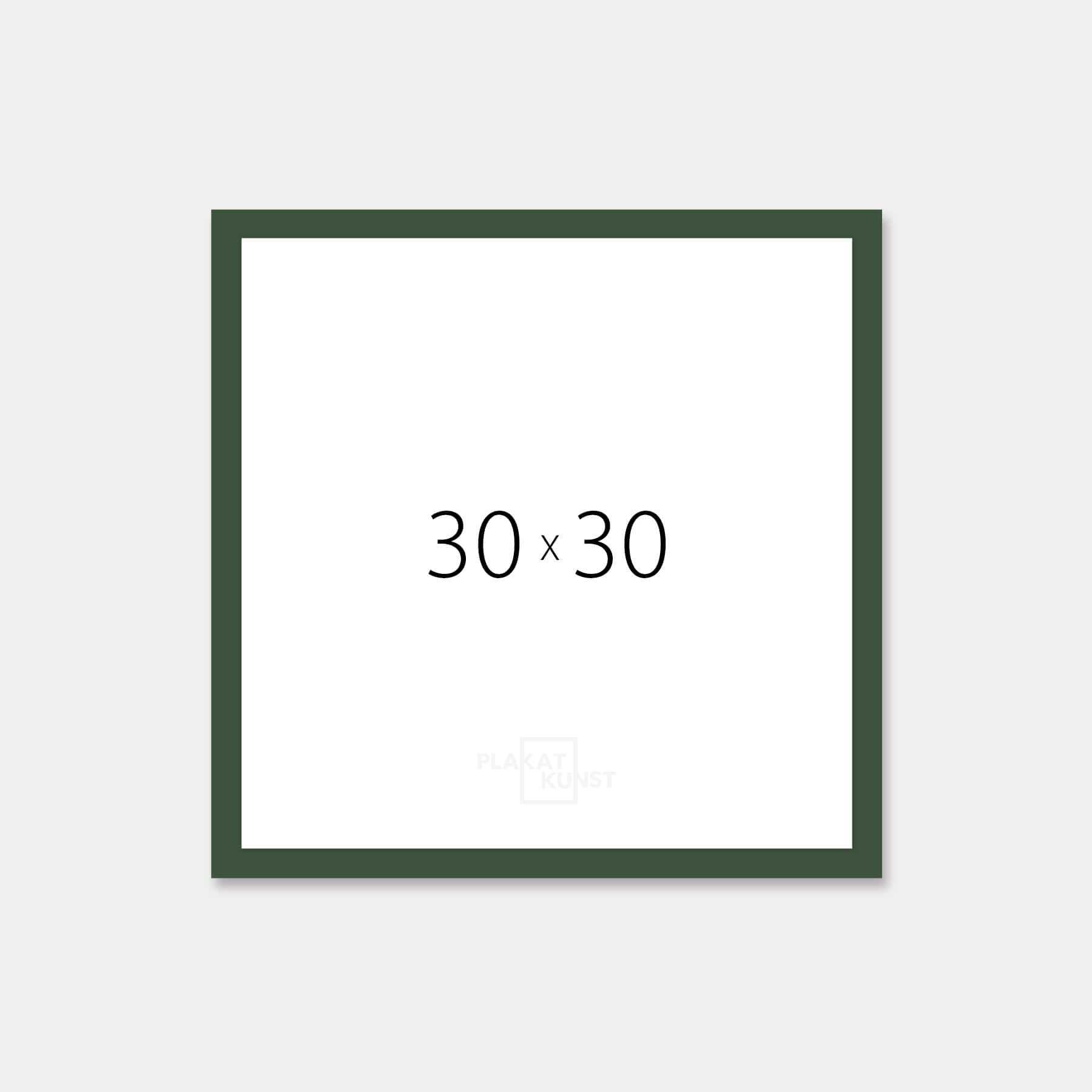 Dark green matte wooden frame - Narrow (15 mm) - 30×30 cm