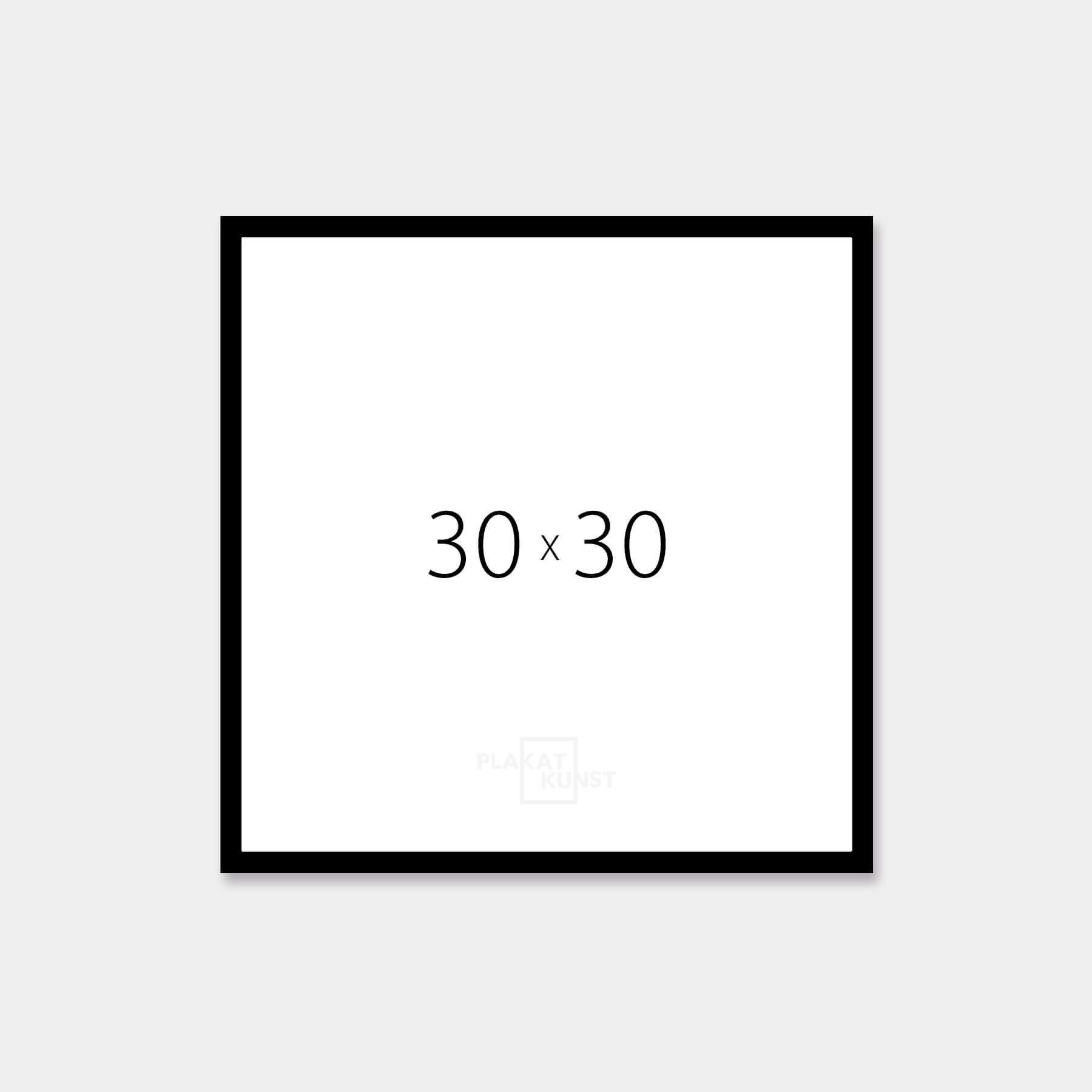 Black aluminum frame - Narrow (9 mm) - 30×30 cm