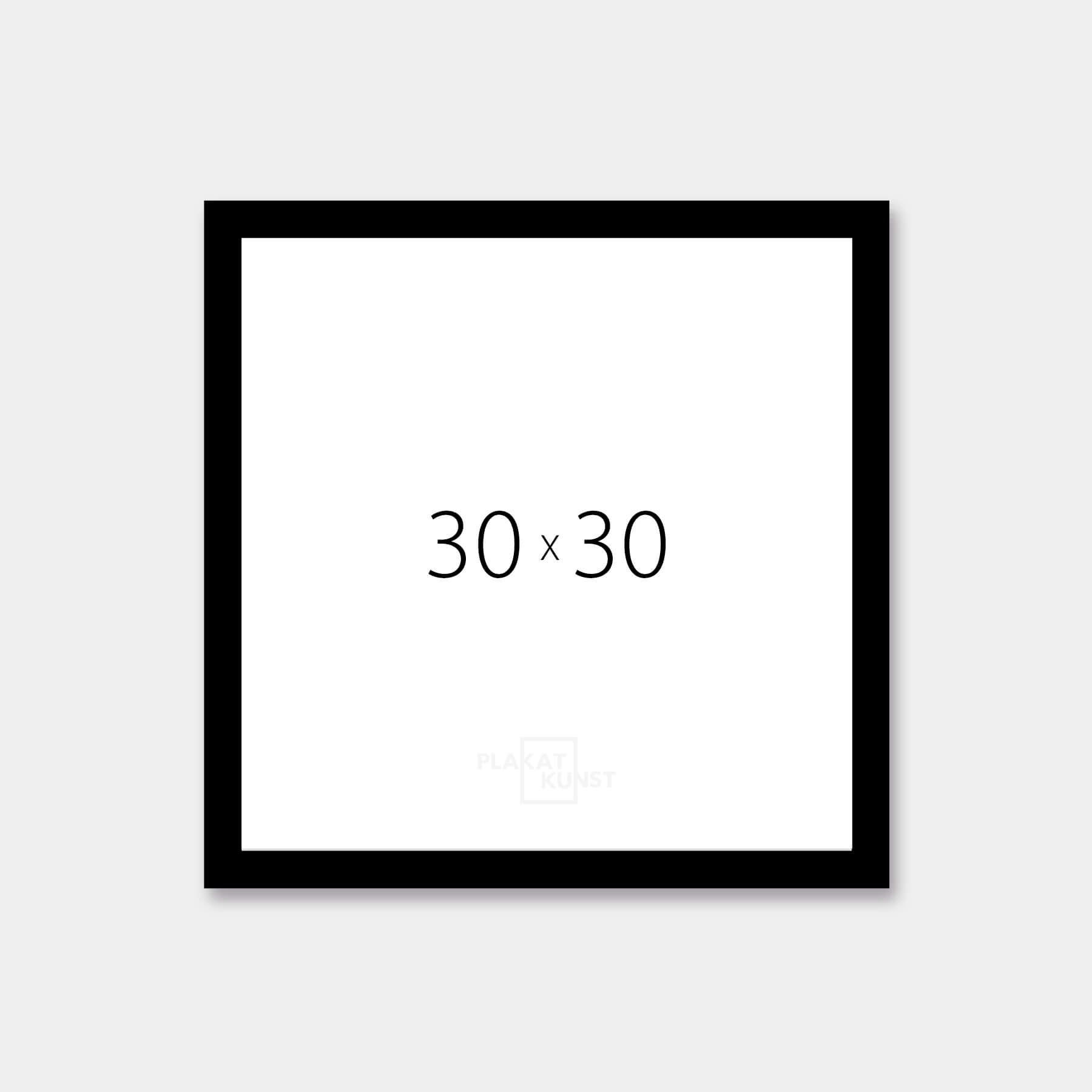 Black wooden frame - Wide (20 mm) - 30x30 cm
