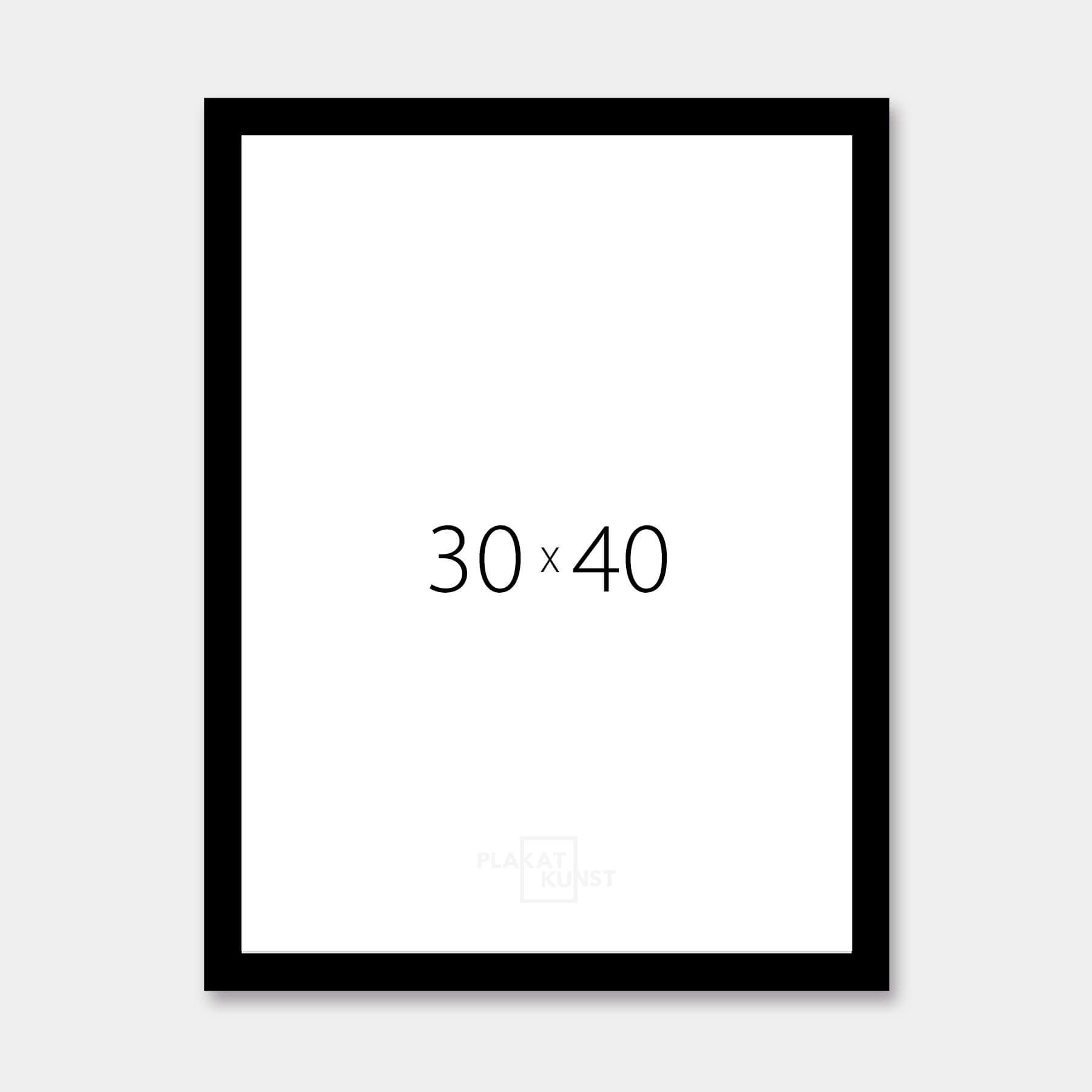Black wooden frame - Wide (20 mm) - 30×40 cm