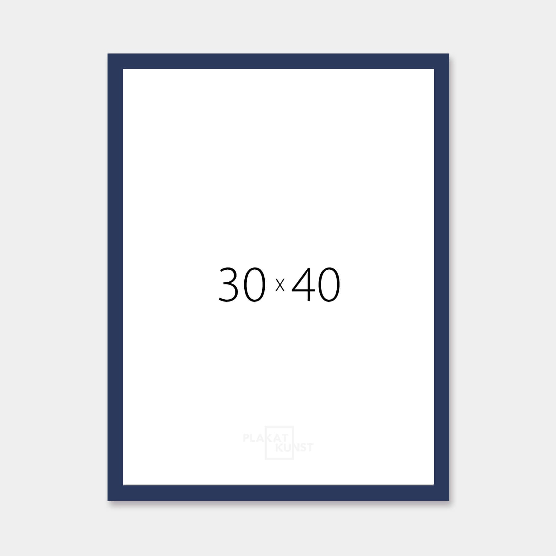 Dark blue matt wooden frame - Narrow (15 mm) - 30x40 cm