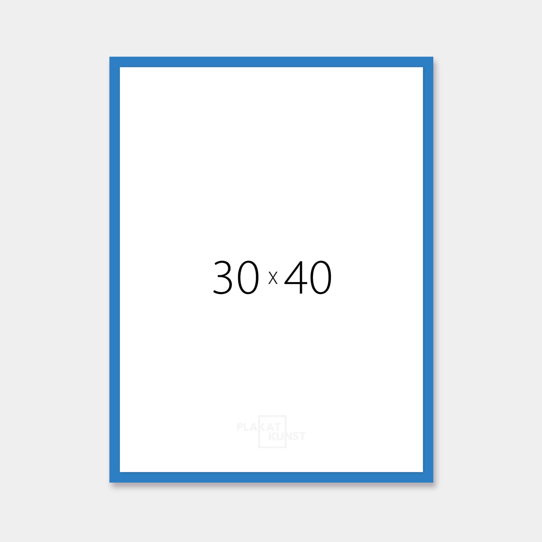 Blue glossy wooden frame - Narrow (13 mm) - 30×40 cm