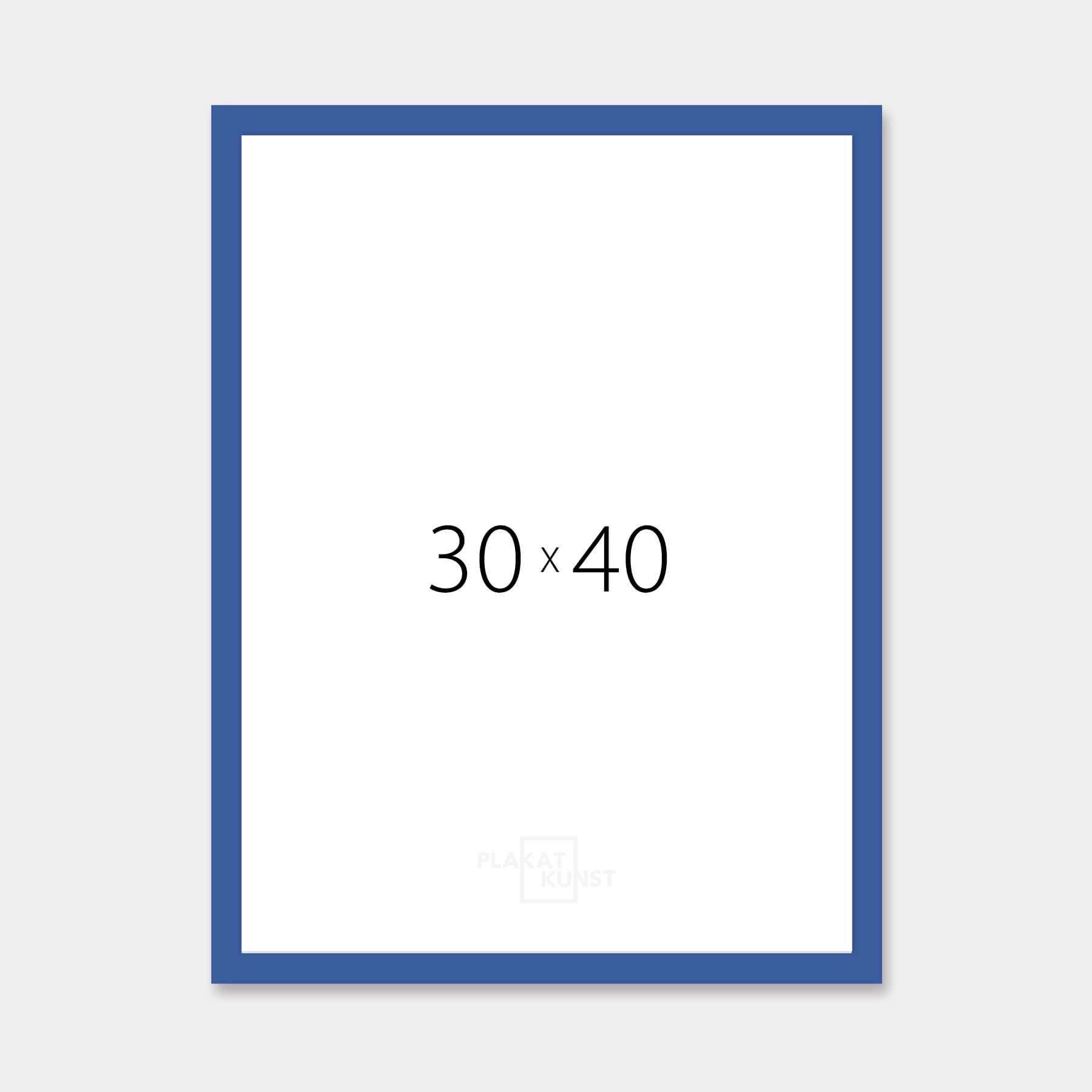 Blue matte wooden frame - Narrow (15 mm) - 30×40 cm