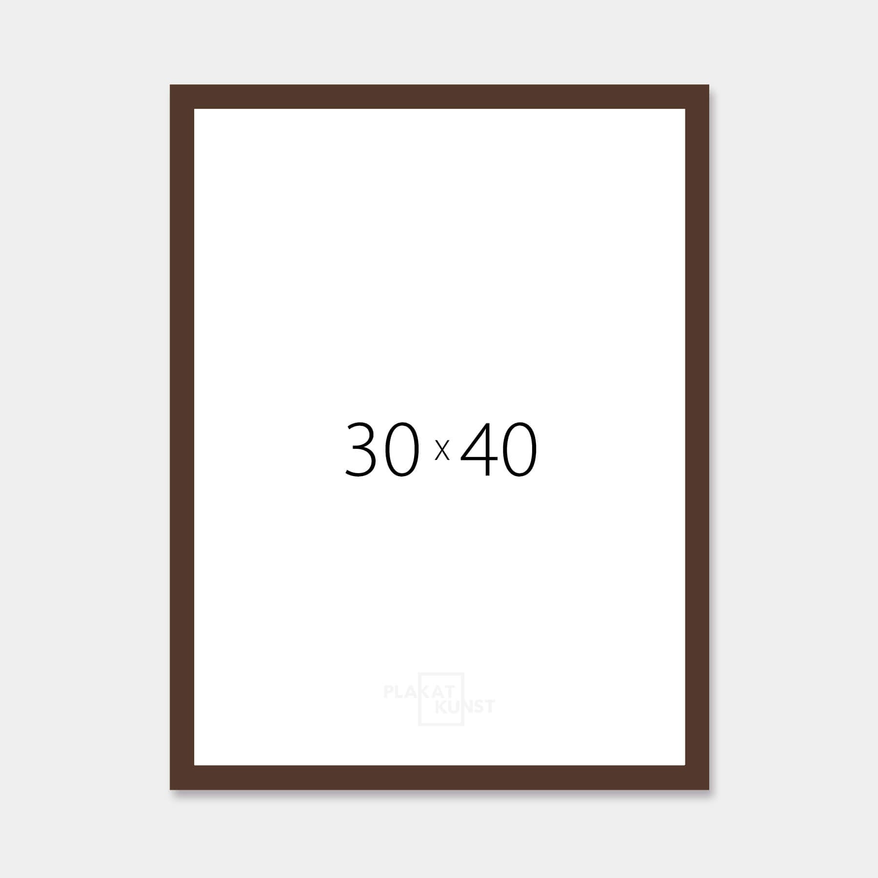 Brown matte wooden frame - Narrow (15 mm) - 30×40 cm