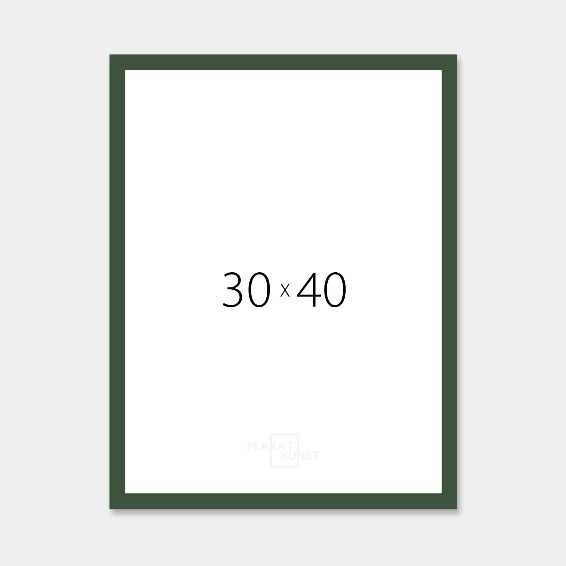 Dark green matte wooden frame - Narrow (15 mm) - 30×40 cm