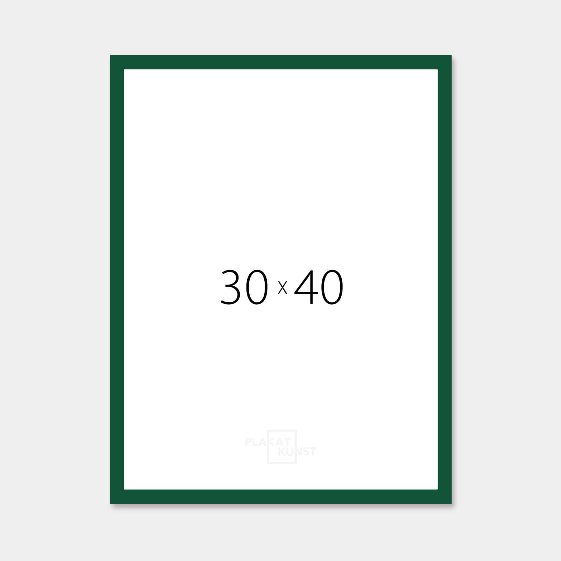 Dark green glossy wooden frame - Narrow (14 mm) - 30×40 cm