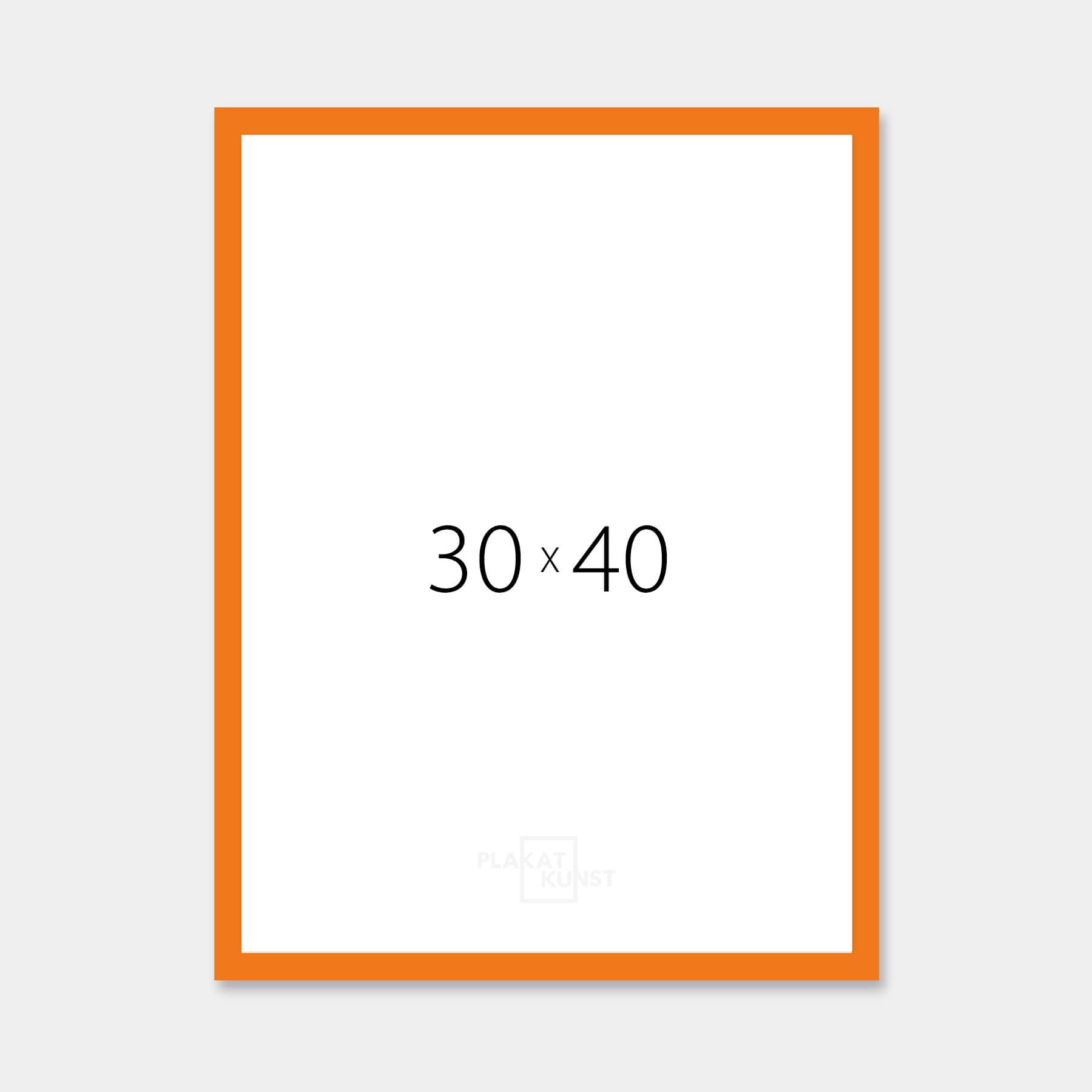 Orange glossy wooden frame - Narrow (13 mm) - 30x40 cm