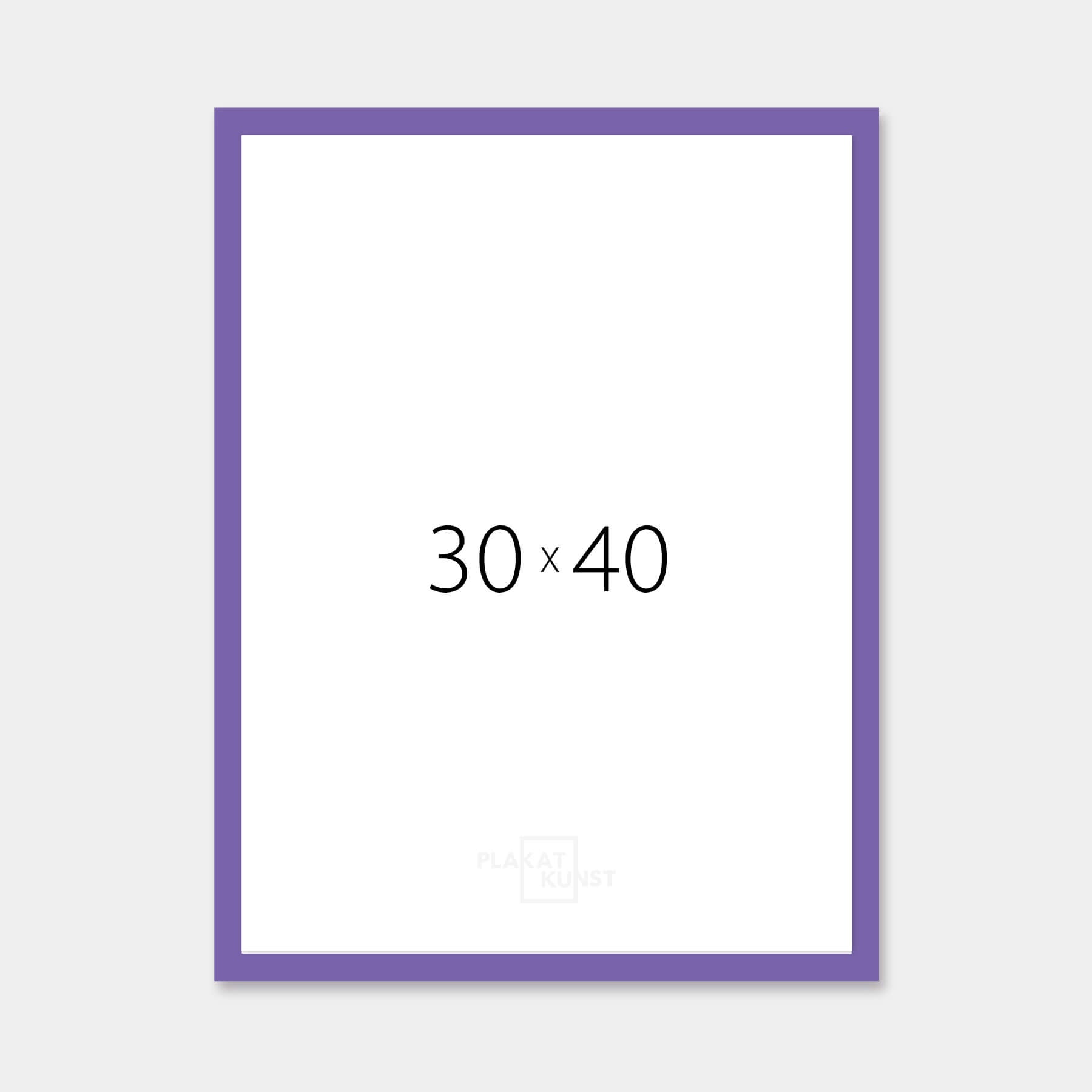 Purple glossy wooden frame - Narrow (14 mm) - 30x40 cm