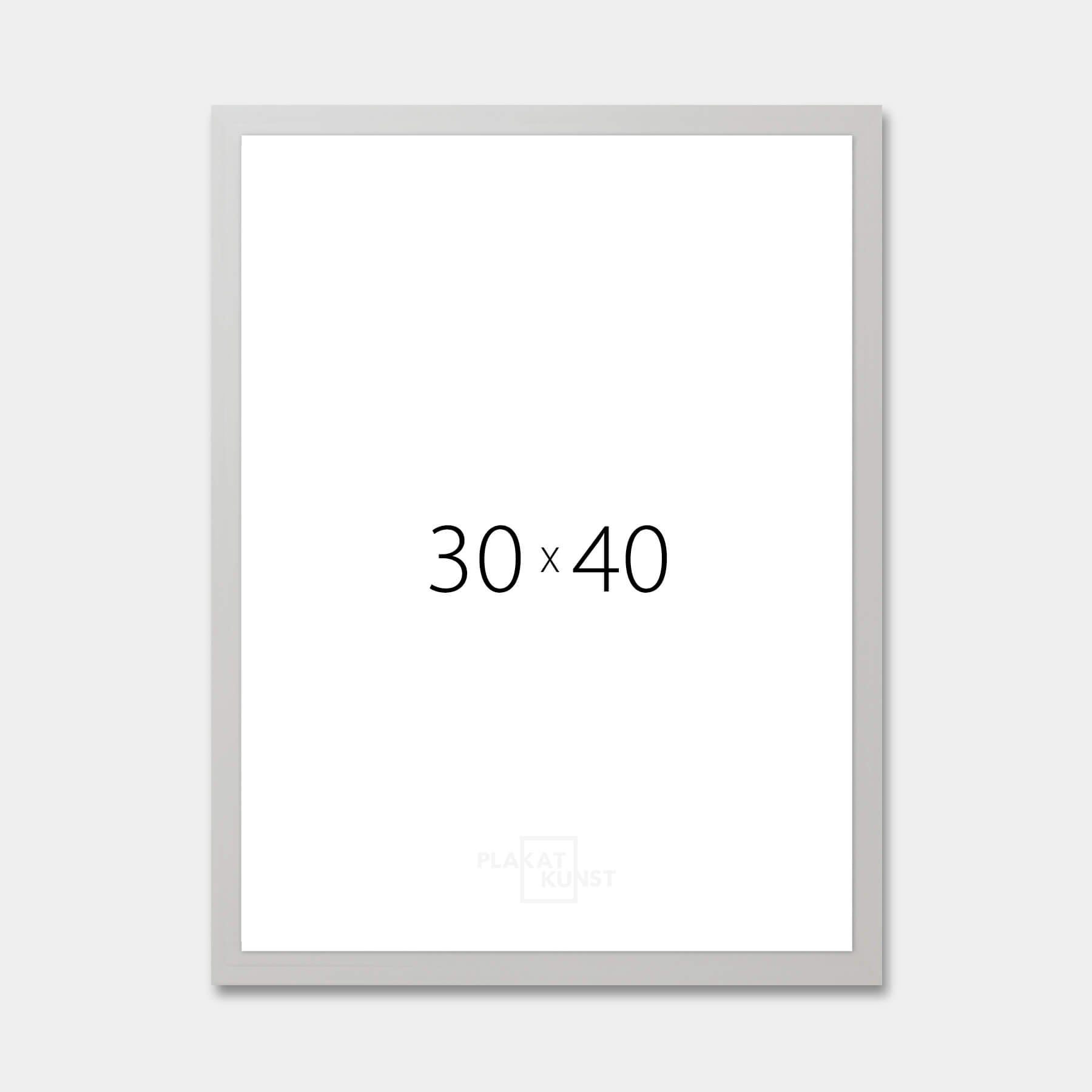 Silver wooden frame - Narrow (15 mm) - 30x40 cm