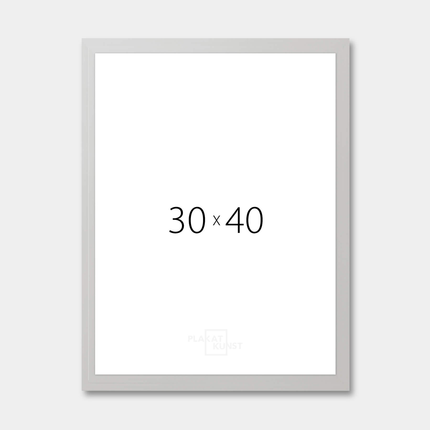 Silver wooden frame - Wide (20 mm) - 30x40 cm