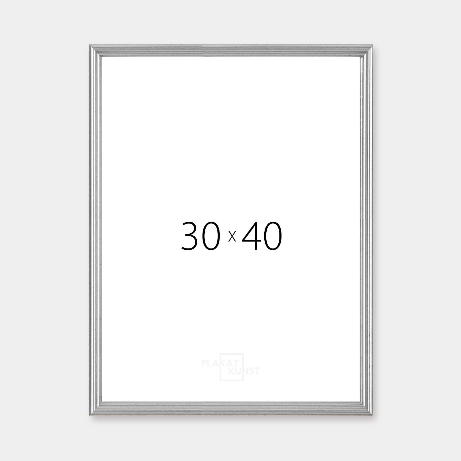 Vintage silver frame - Narrow (15 mm) - 30x40 cm