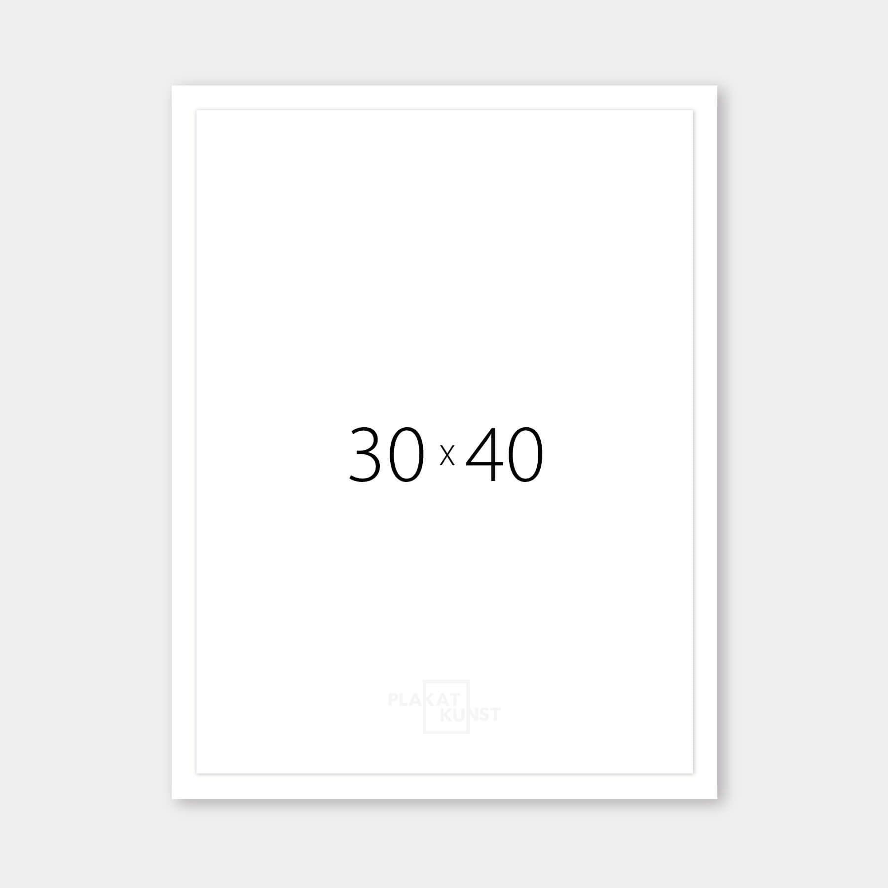 White wooden frame - Narrow (15 mm) - 30×40 cm