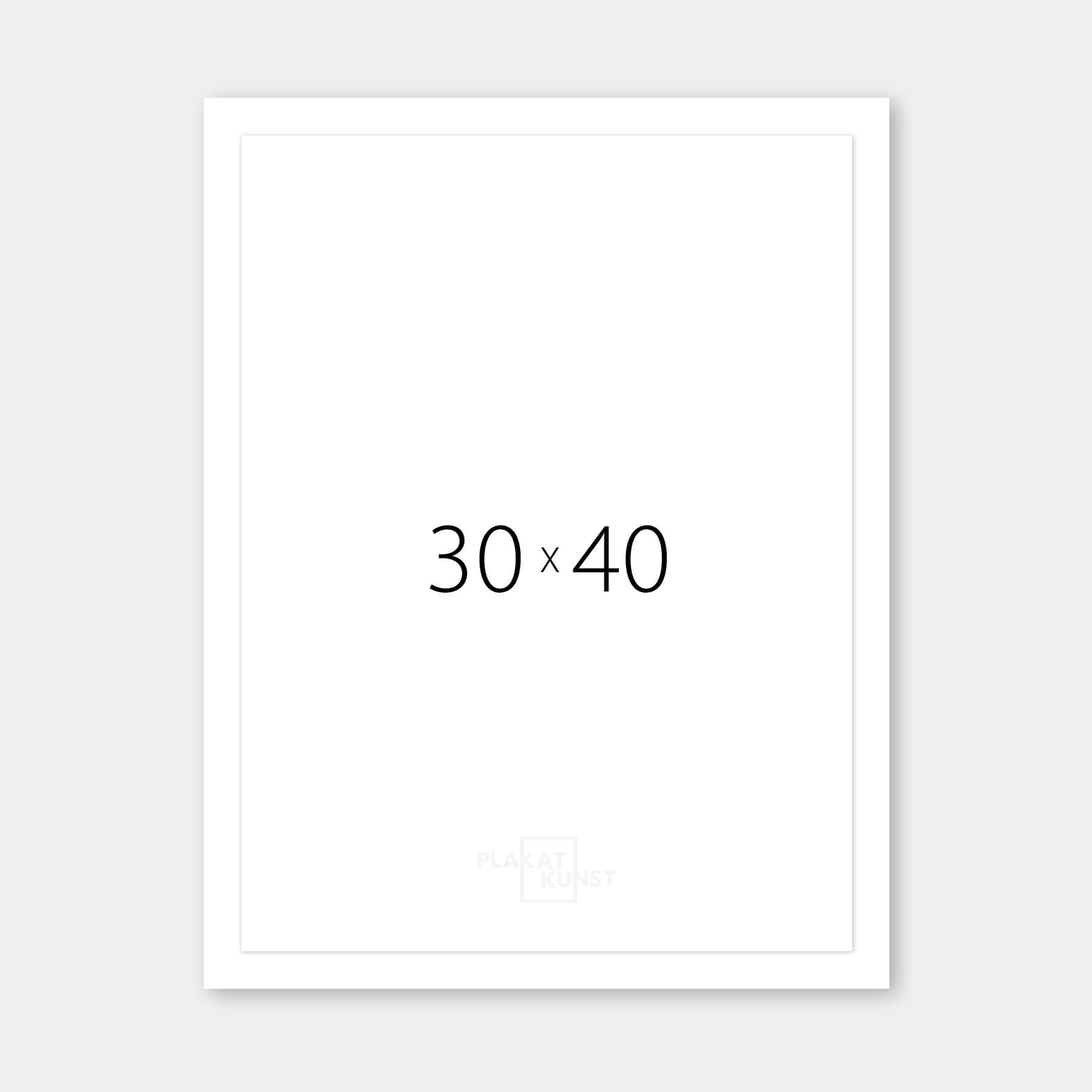 White wooden frame - Wide (20 mm) - 30×40 cm