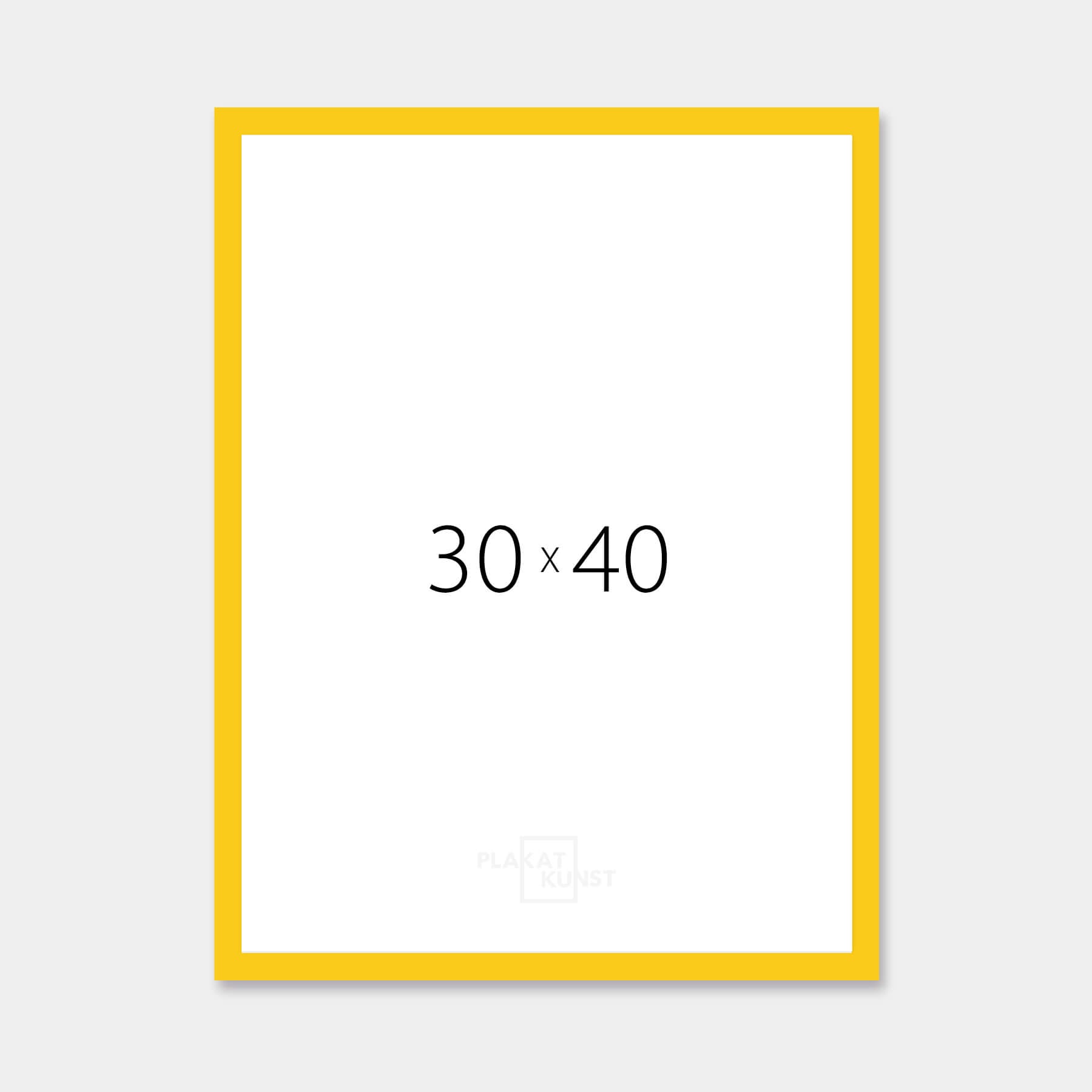 Yellow glossy wooden frame - Narrow (13 mm) - 30 × 40 cm