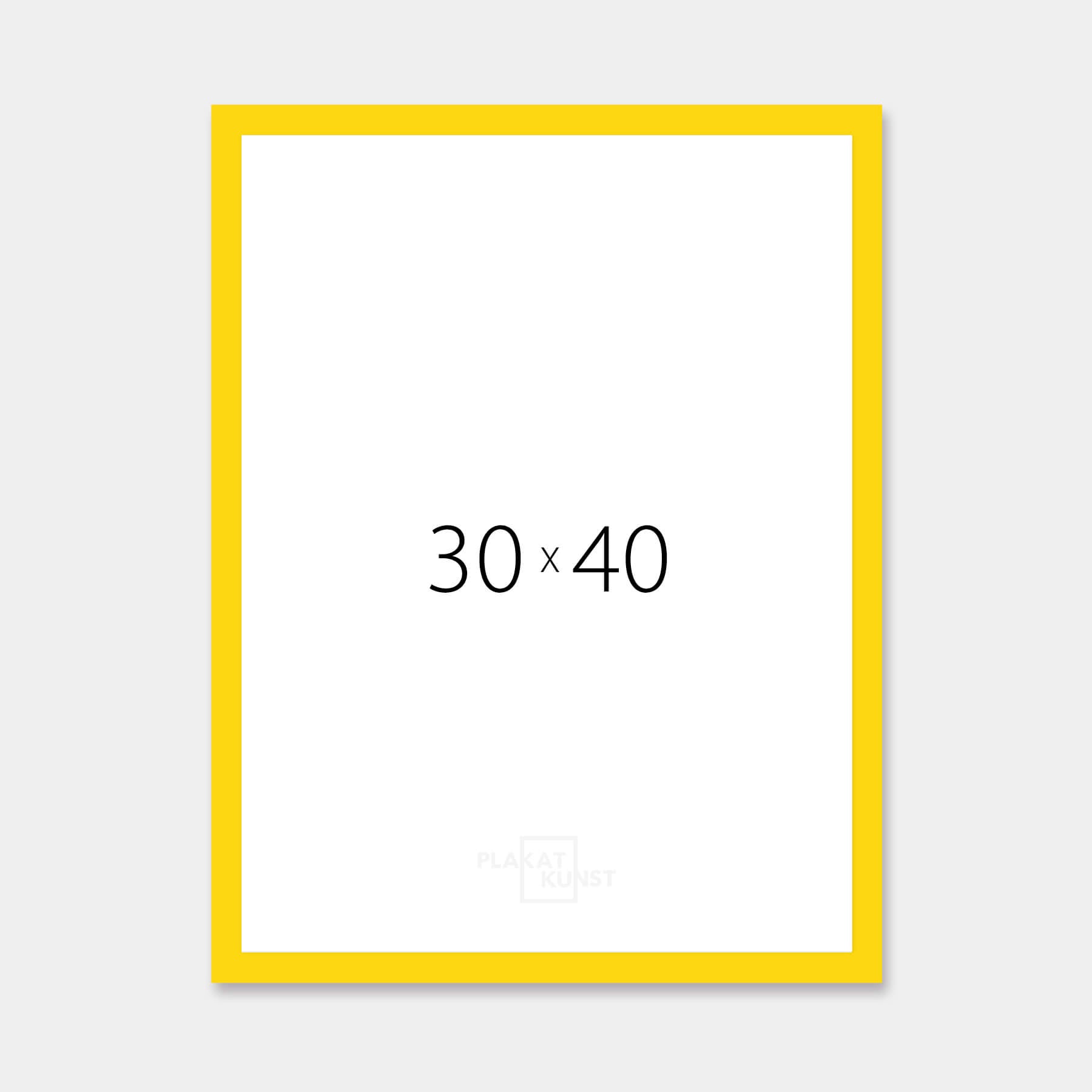 Yellow matte wooden frame - Narrow (15 mm) - 30×40 cm