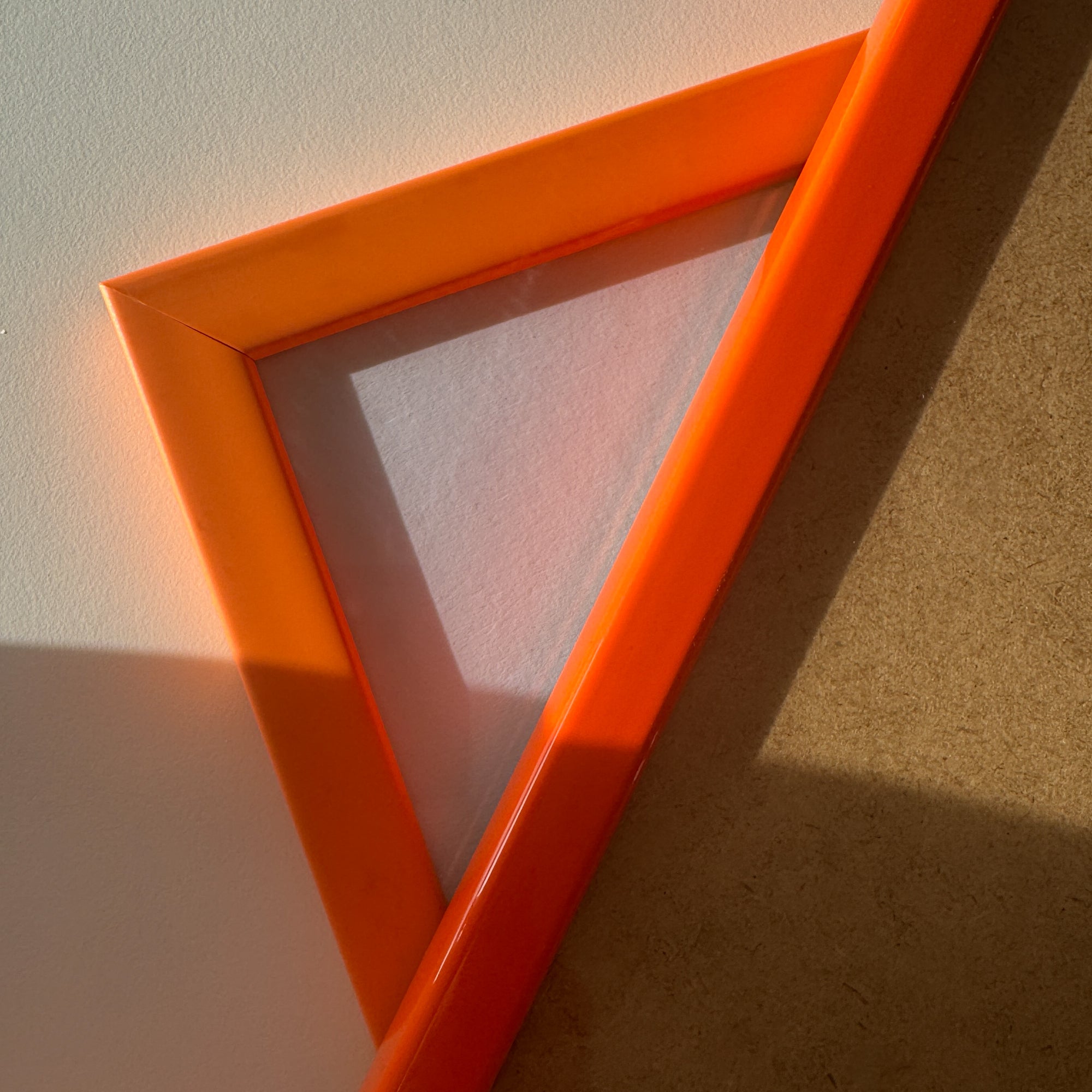 Orange glossy wooden frame - Narrow (13 mm) - 30x40 cm