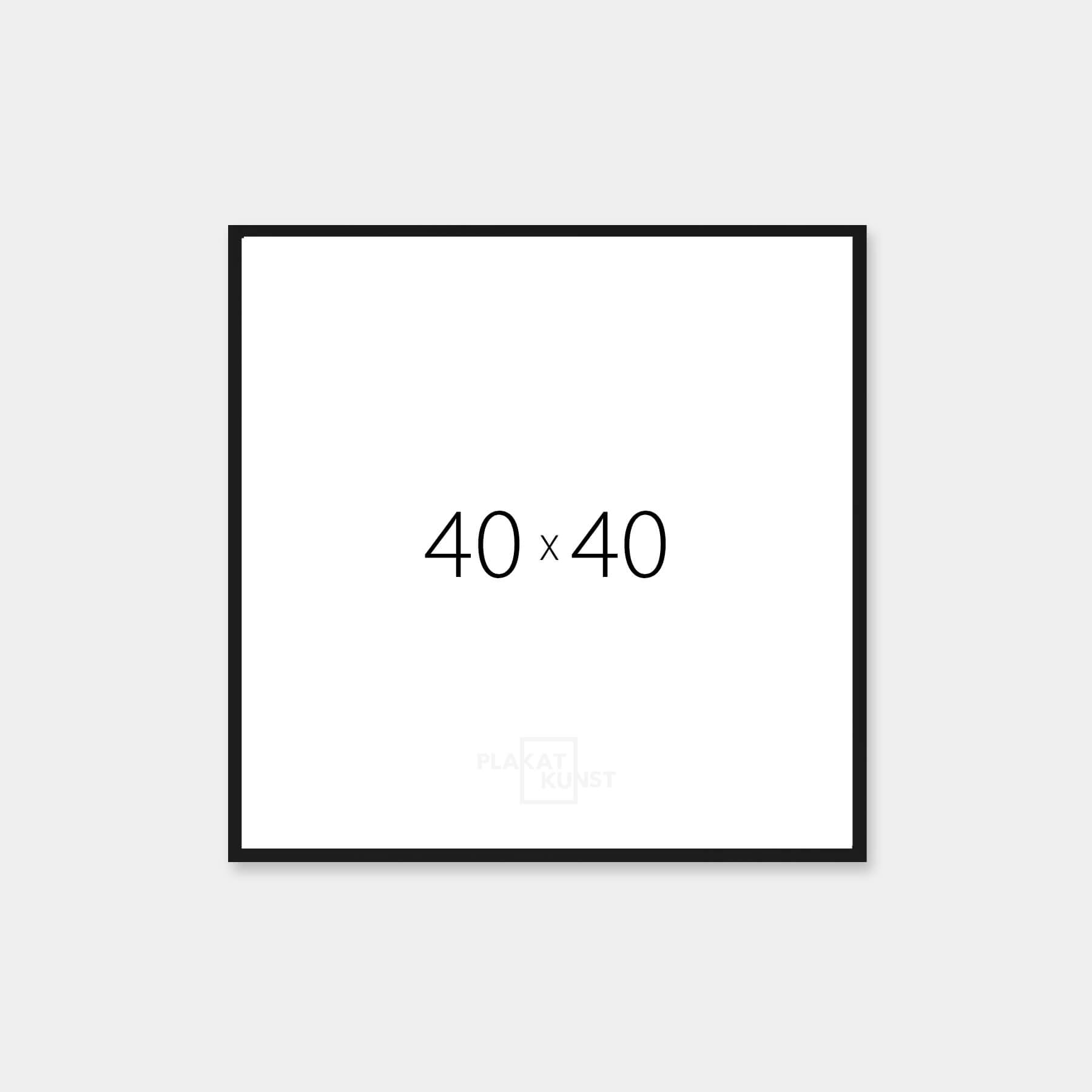 Black wooden frame - Narrow (10 mm) - 40×40 cm