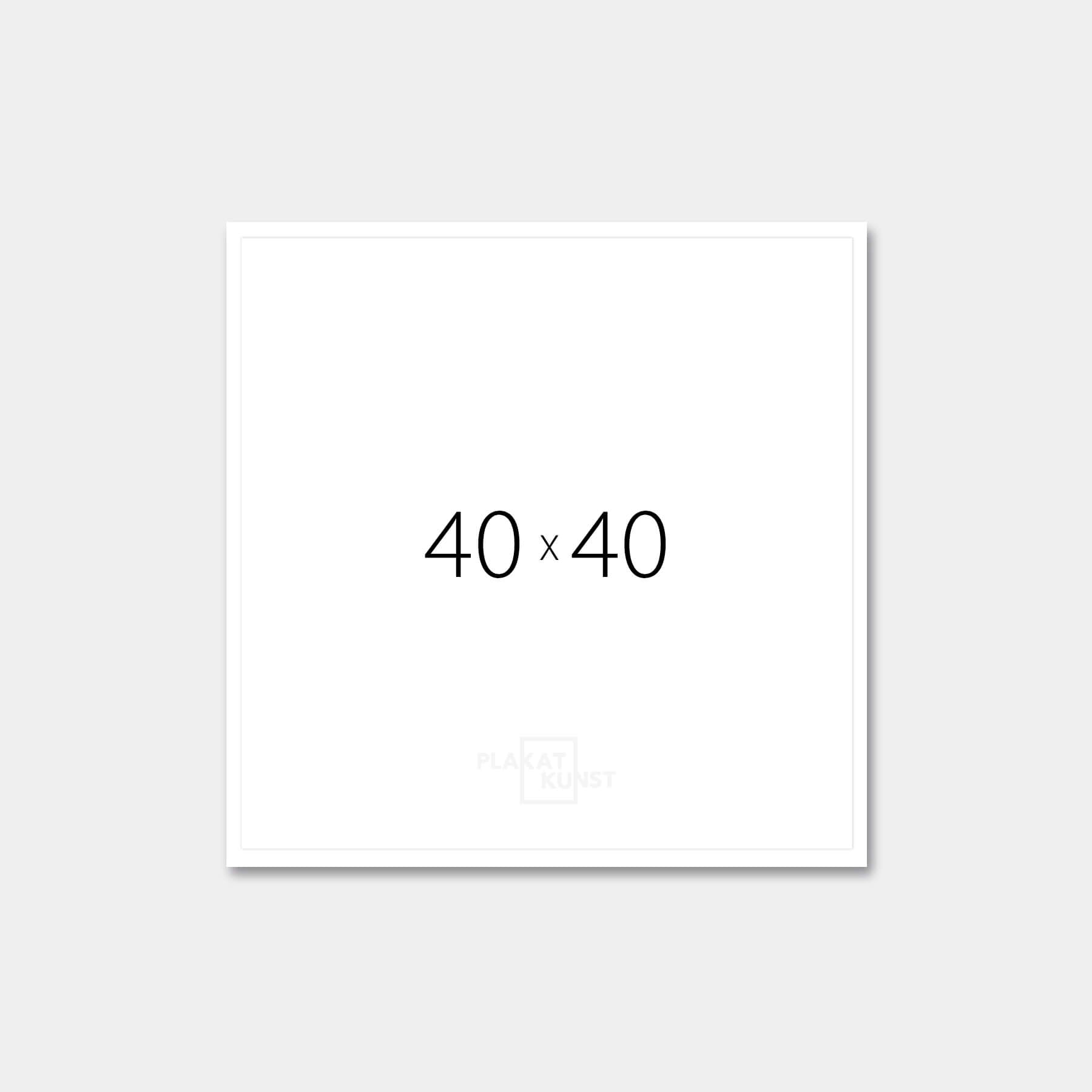White wooden frame - Narrow (10 mm) - 40x40 cm