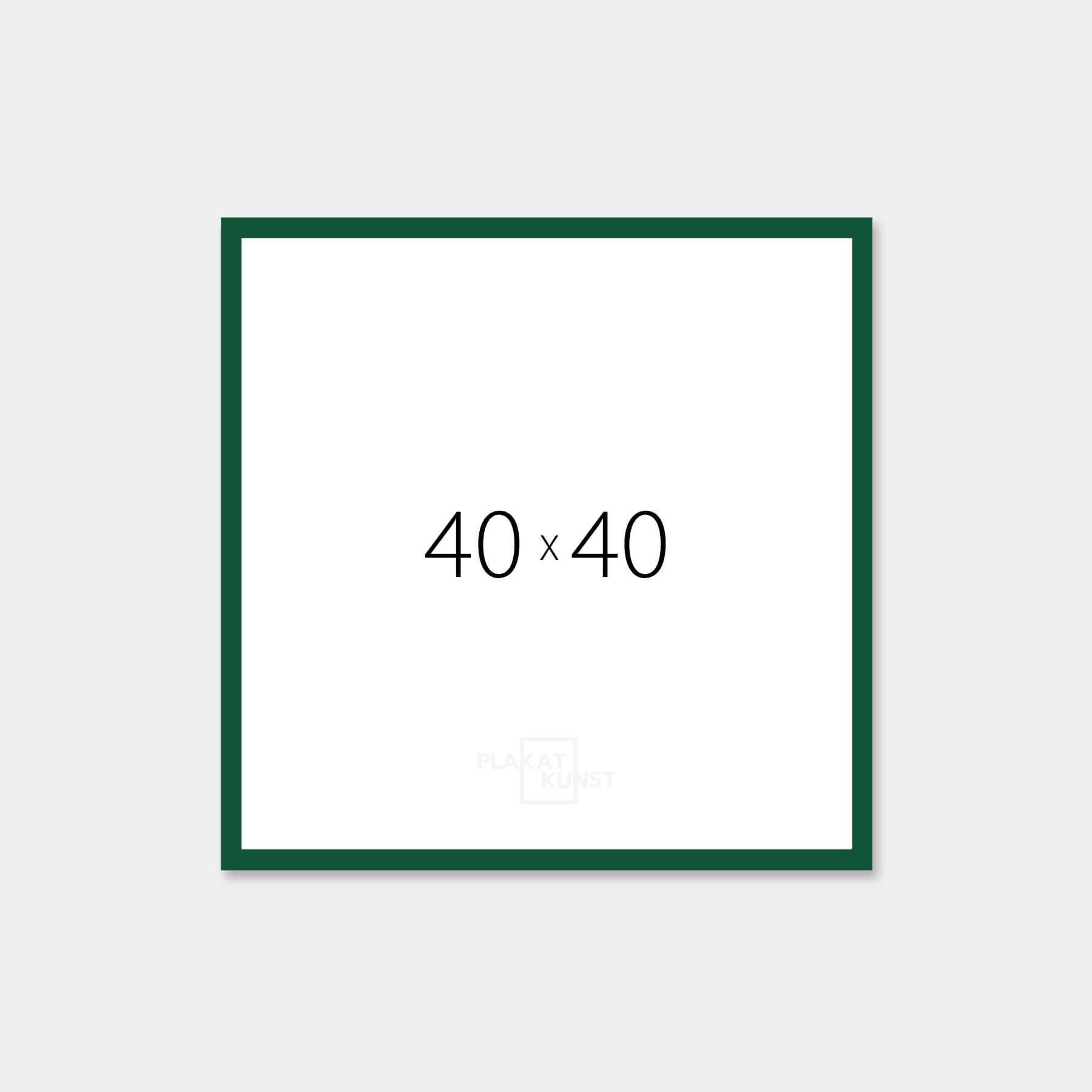 Dark green glossy wooden frame - Narrow (14 mm) - 40×40 cm
