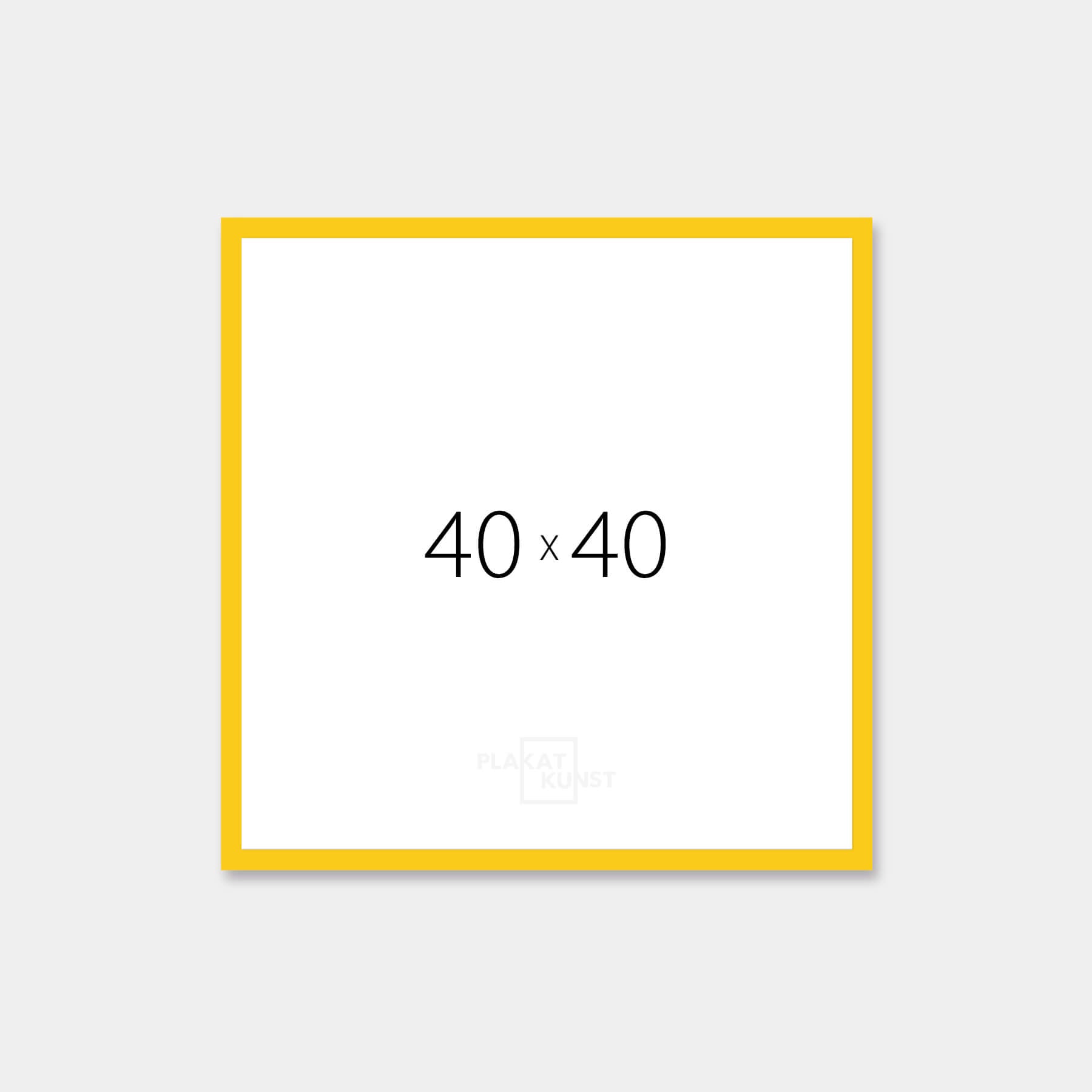 Yellow glossy wooden frame - Narrow (14 mm) - 40×40 cm