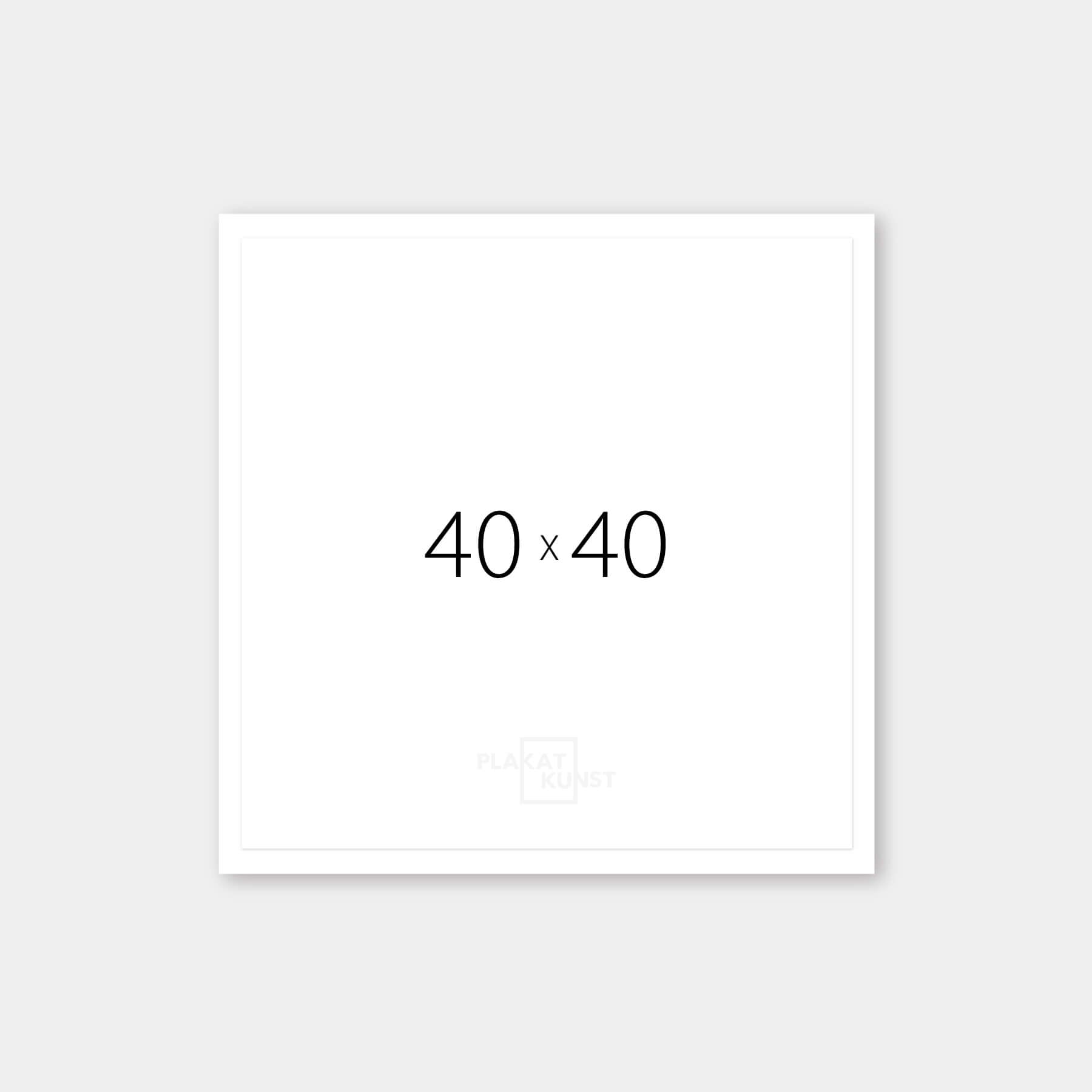 White wooden frame - Narrow (15 mm) - 40×40 cm
