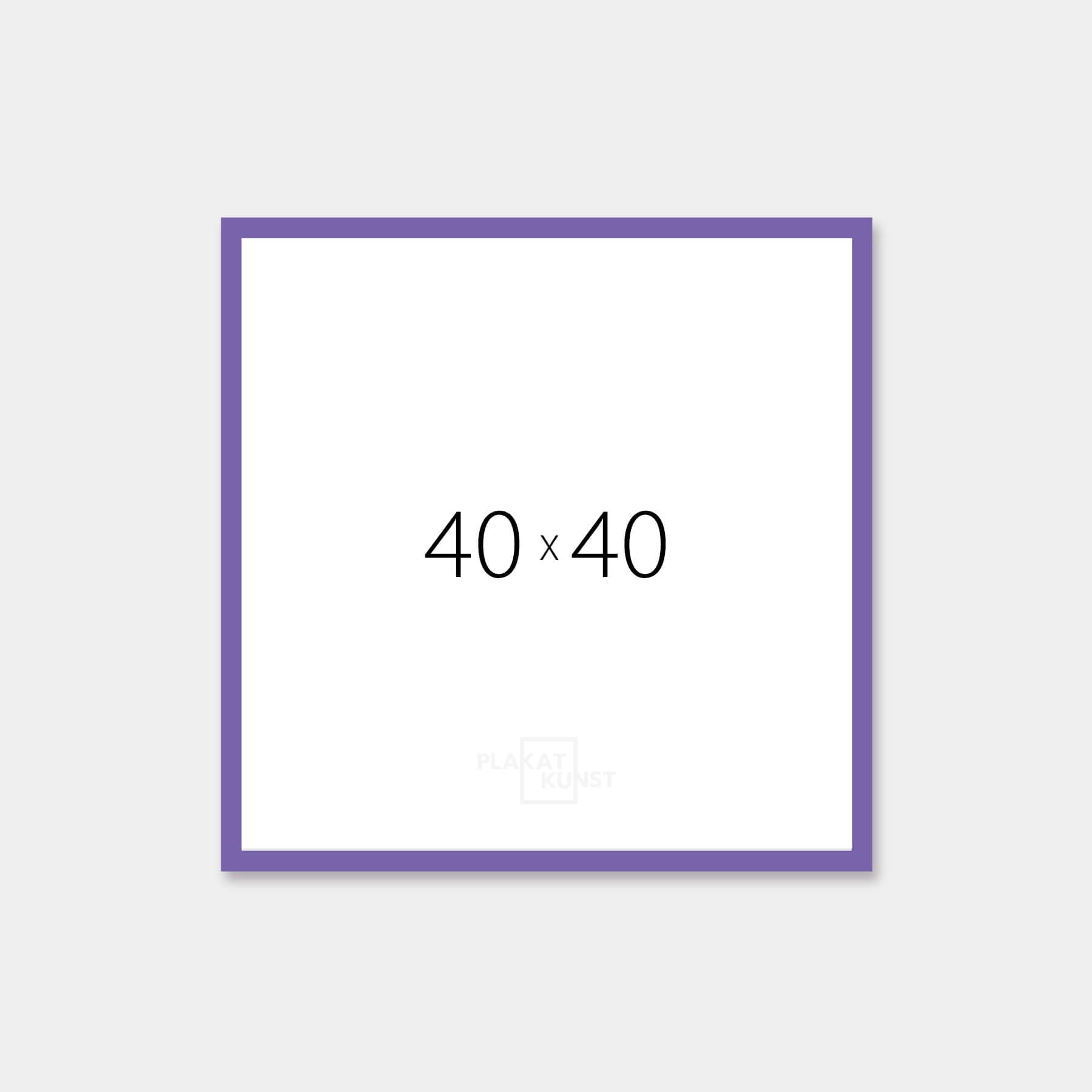 Purple glossy wooden frame - Narrow (14 mm) - 40×40 cm