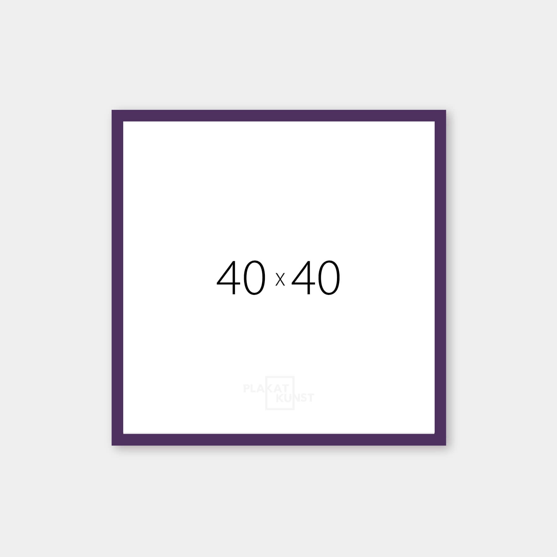 Purple matte wooden frame - Narrow (15 mm) - 40×40 cm