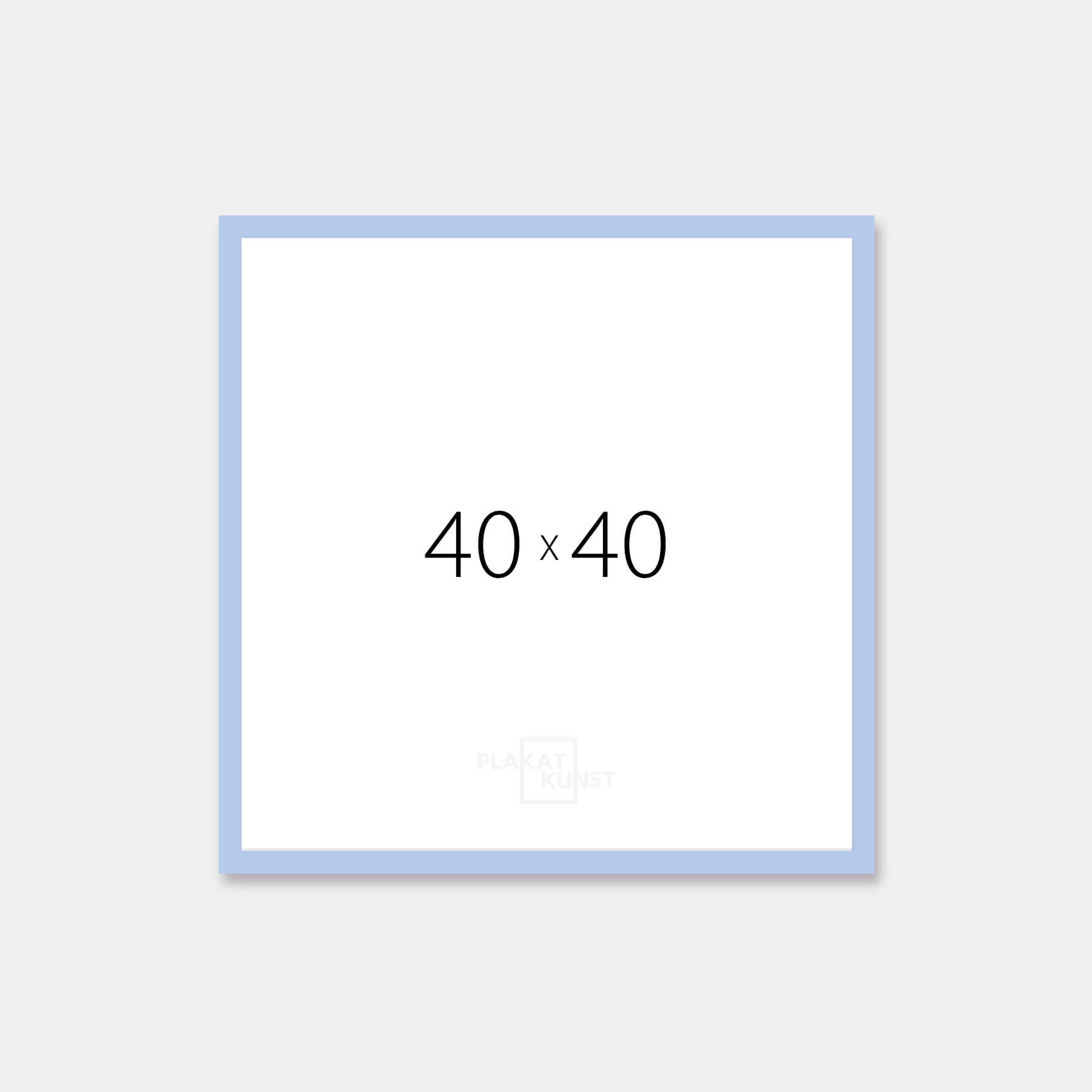 Light blue matte wooden frame - Narrow (15 mm) - 40×40 cm