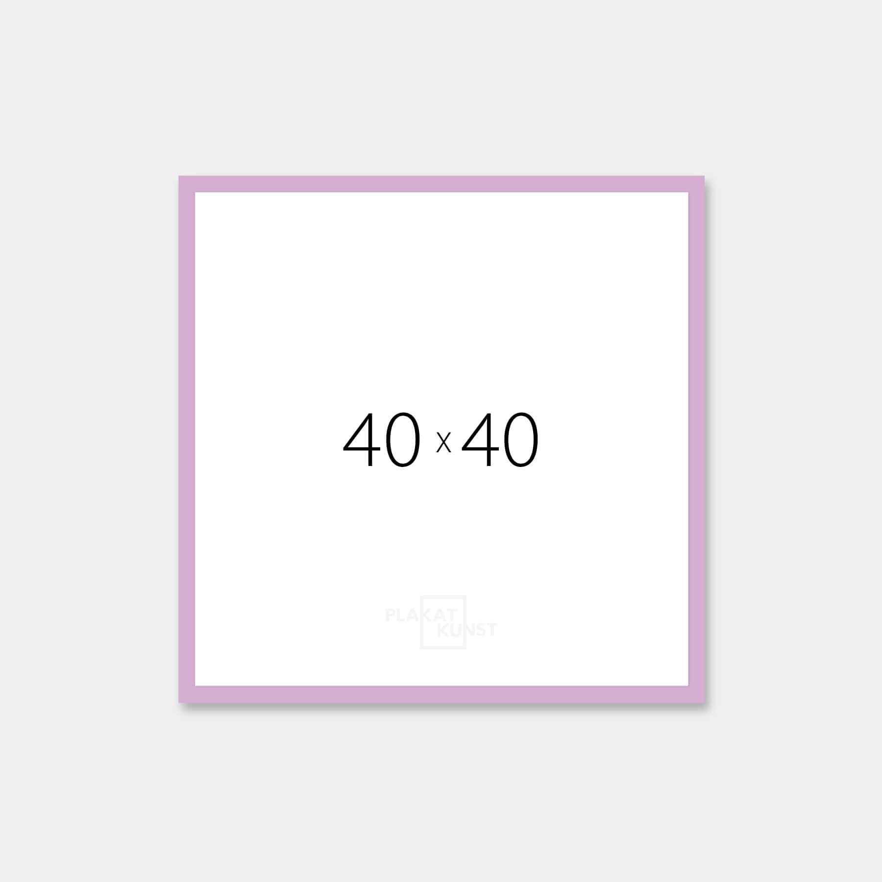 Pink glossy wooden frame - Narrow (13 mm) - 40×40 cm