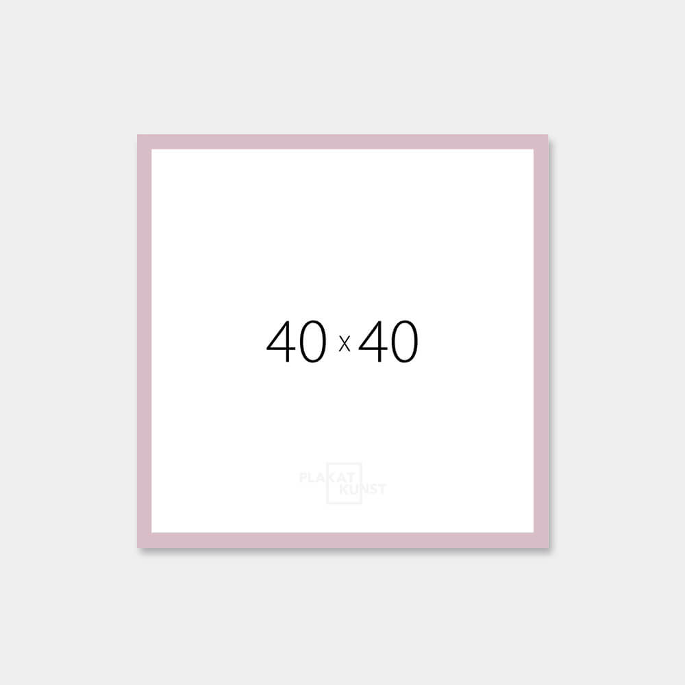Pink matte wooden frame - Narrow (15 mm) - 40×40 cm