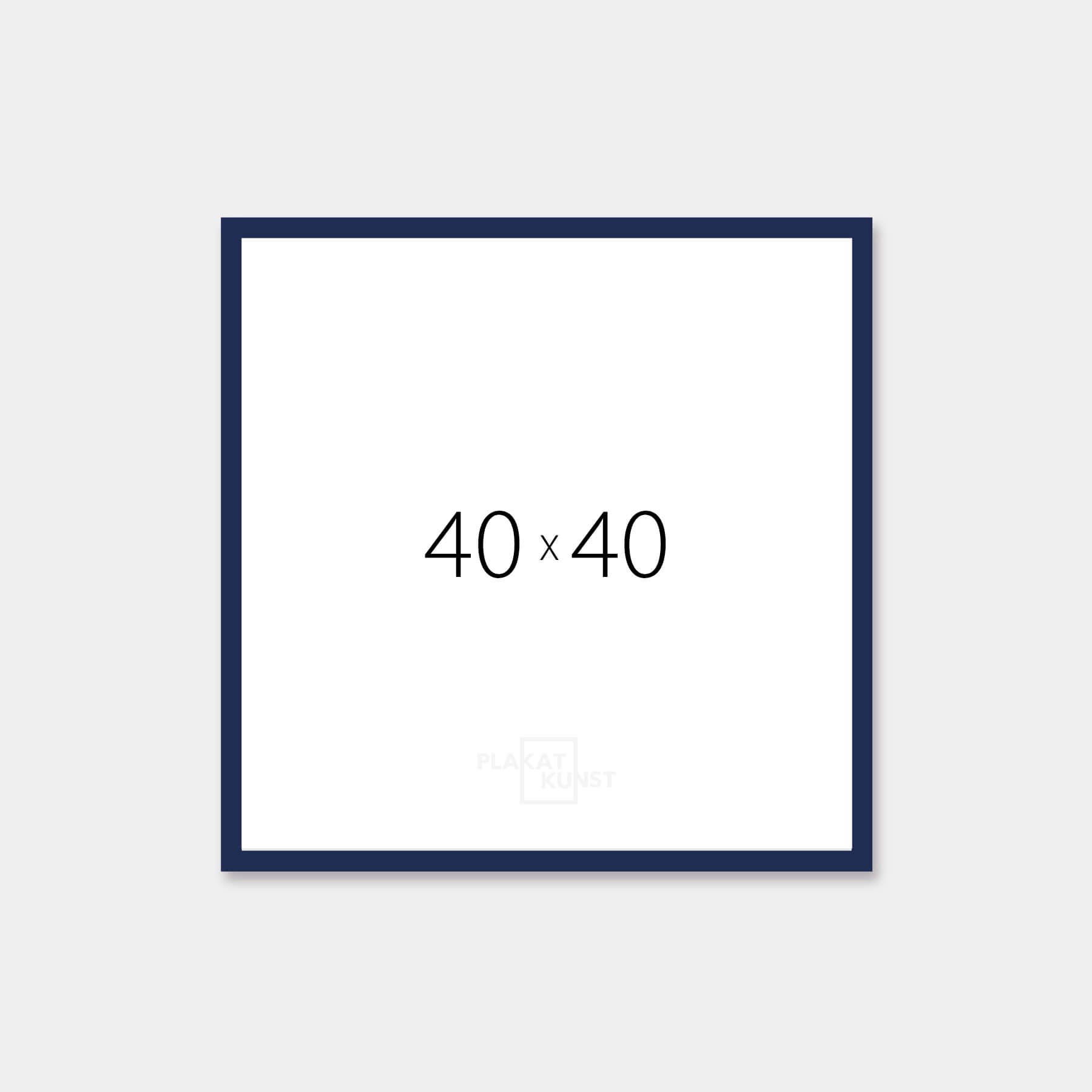 Dark blue glossy wooden frame - Narrow (13 mm) - 40×40 cm