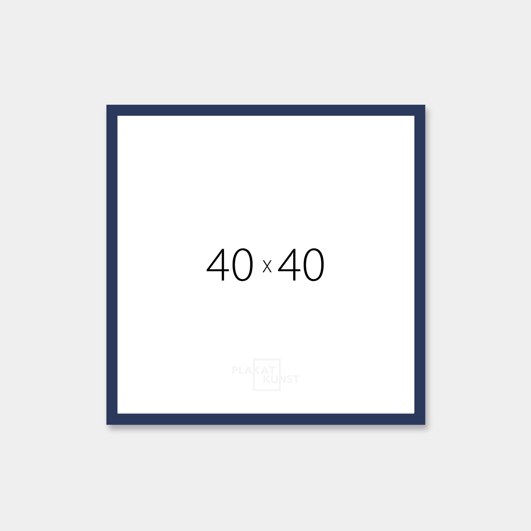 Dark blue matte wooden frame - Narrow (15 mm) - 40×40 cm