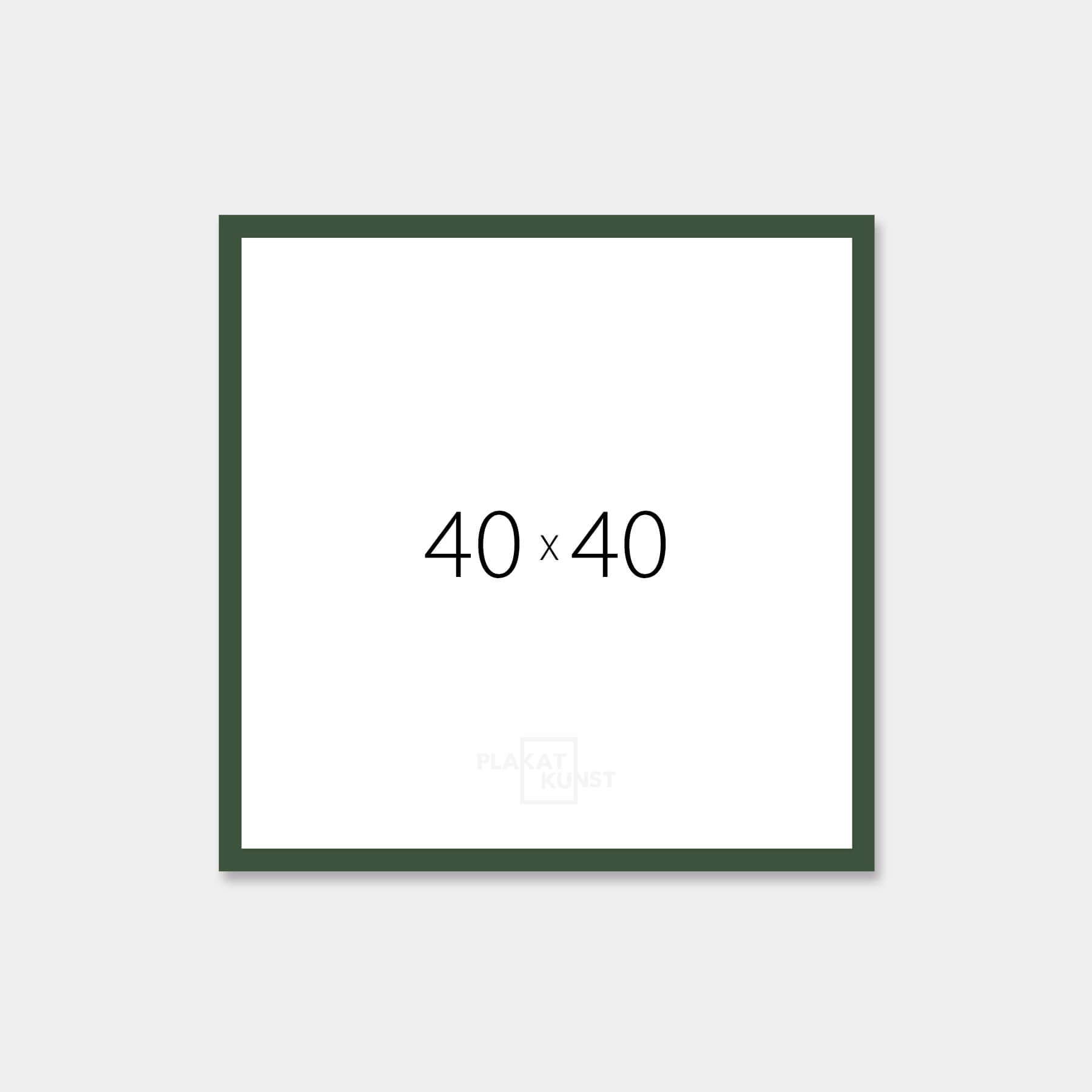 Dark green matte wooden frame - Narrow (15 mm) - 40×40 cm