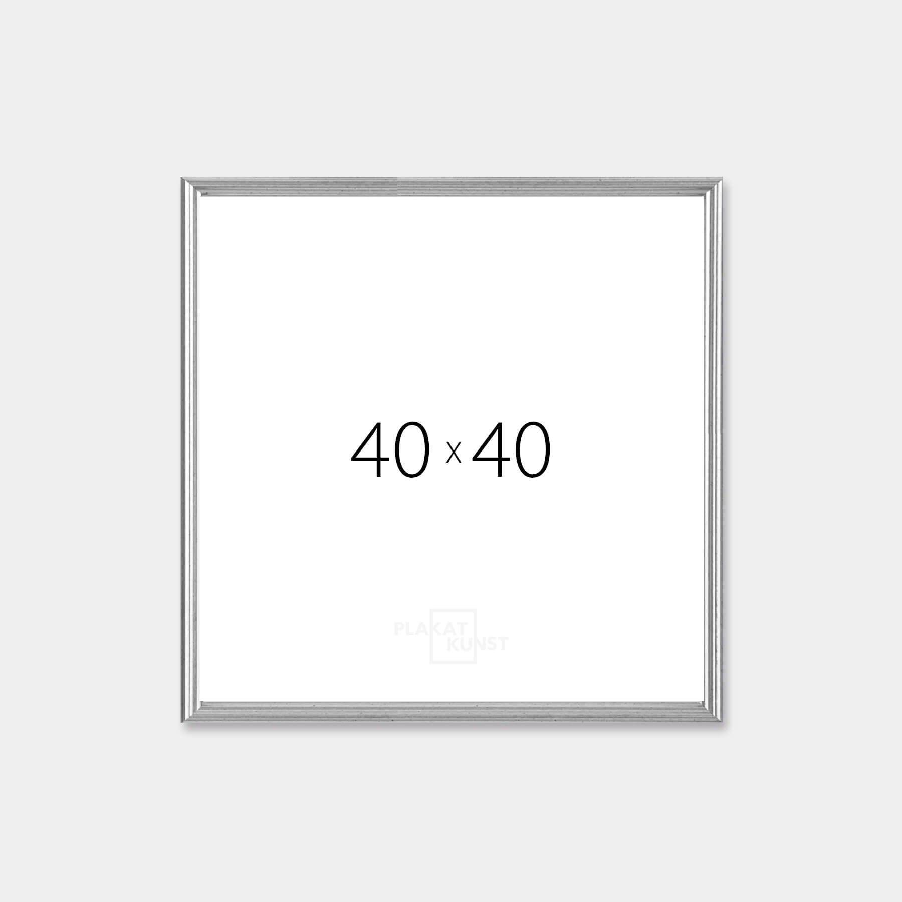 Vintage silver frame - Narrow (15 mm) - 40x40 cm