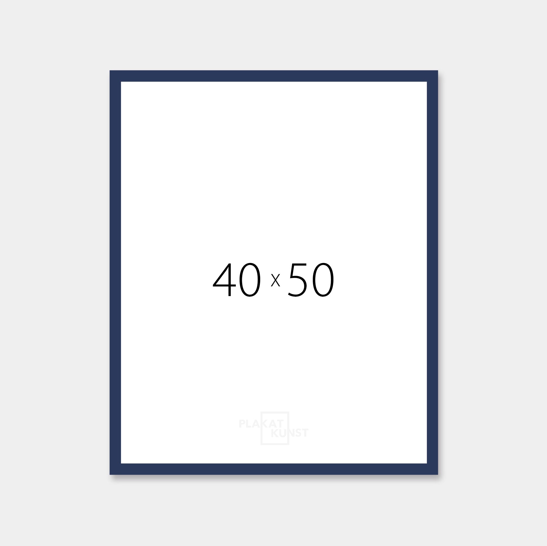 Dark blue matte wooden frame - Narrow (15 mm) - 40×50 cm