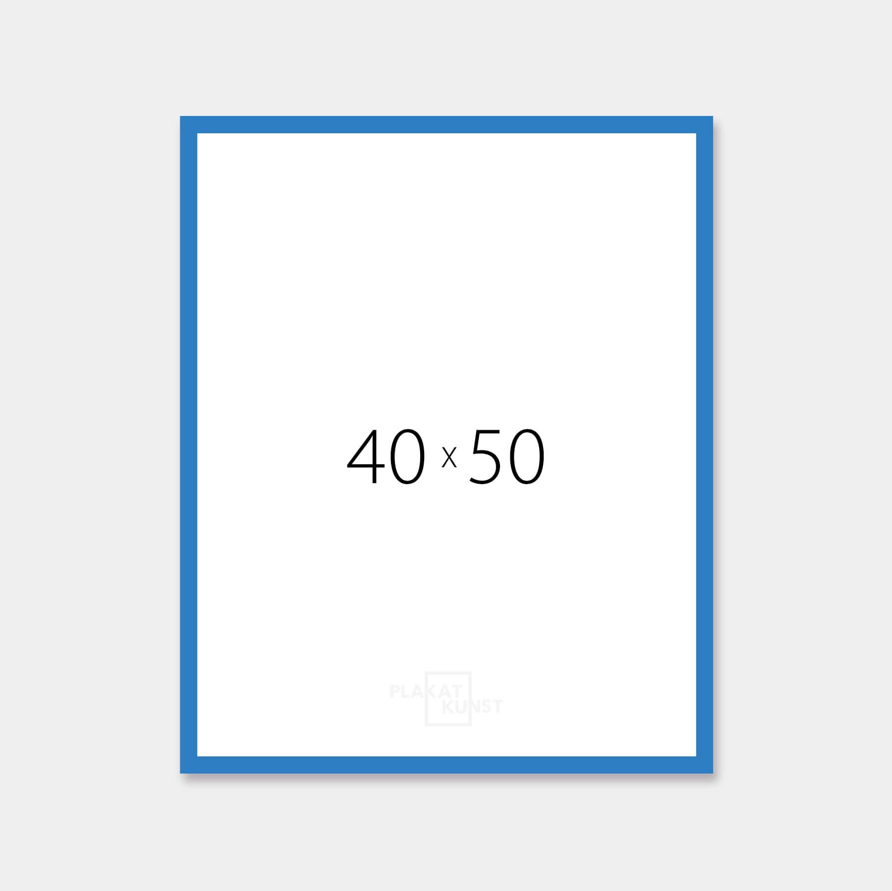 Blue glossy wooden frame - Narrow (13 mm) - 40×50 cm